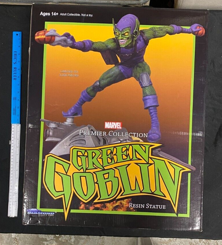 2019 Diamond Marvel Premier Collection Green Goblin Resign Statue In Box (NH)
