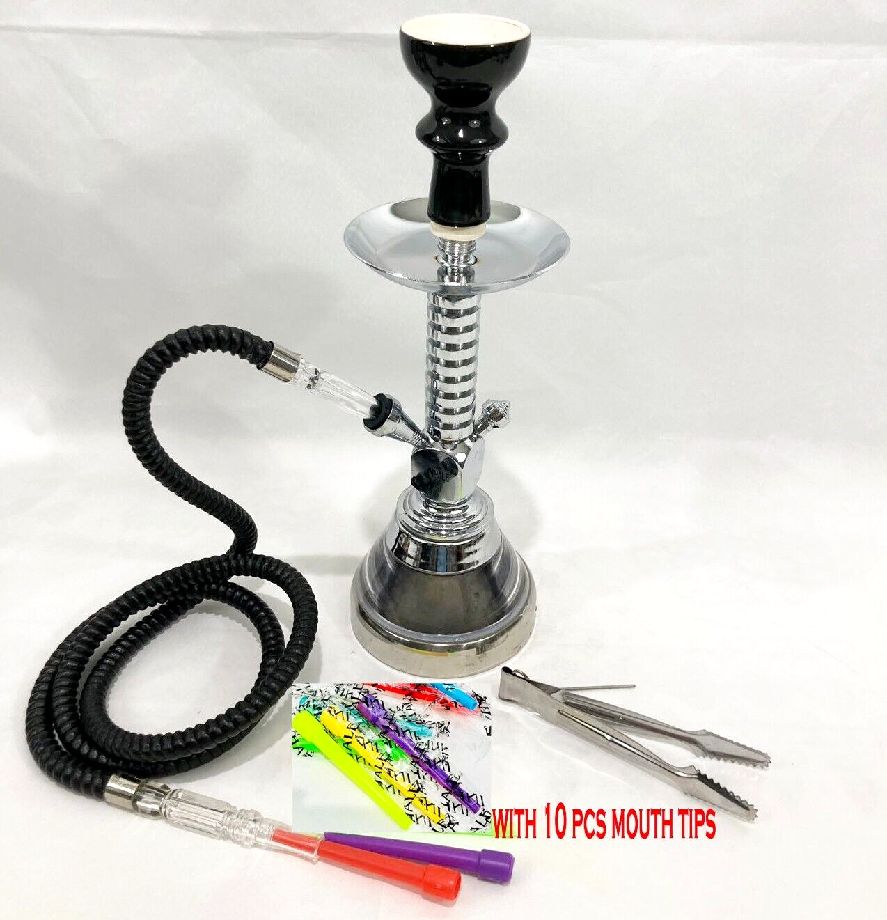 INHALE 15’’ HEAVY DUTY  stable set 1 hose hookah with 10 PCS mouth tips