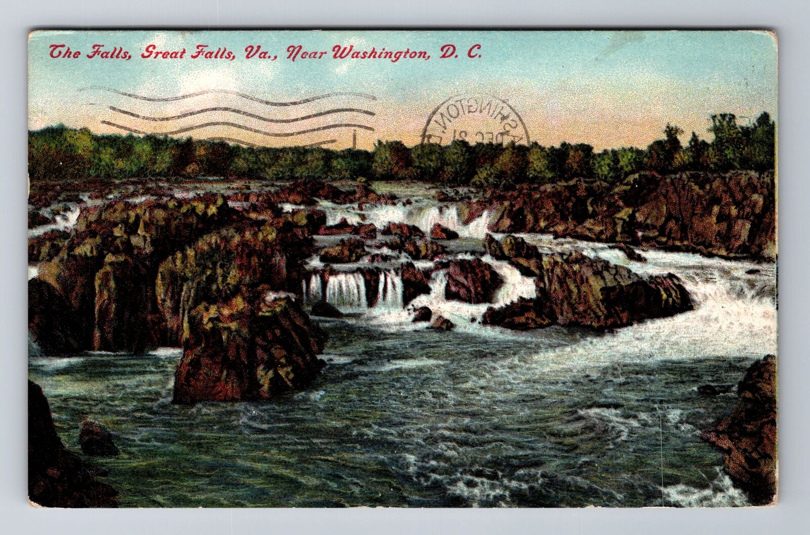 Great Falls VA-Virginia, the Falls, Great Falls, c1910 Antique Vintage Postcard