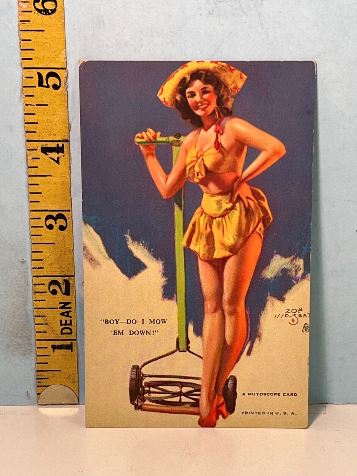1940\'s Zoe Mozert Mutoscope B&B Pinup Blotter Card \