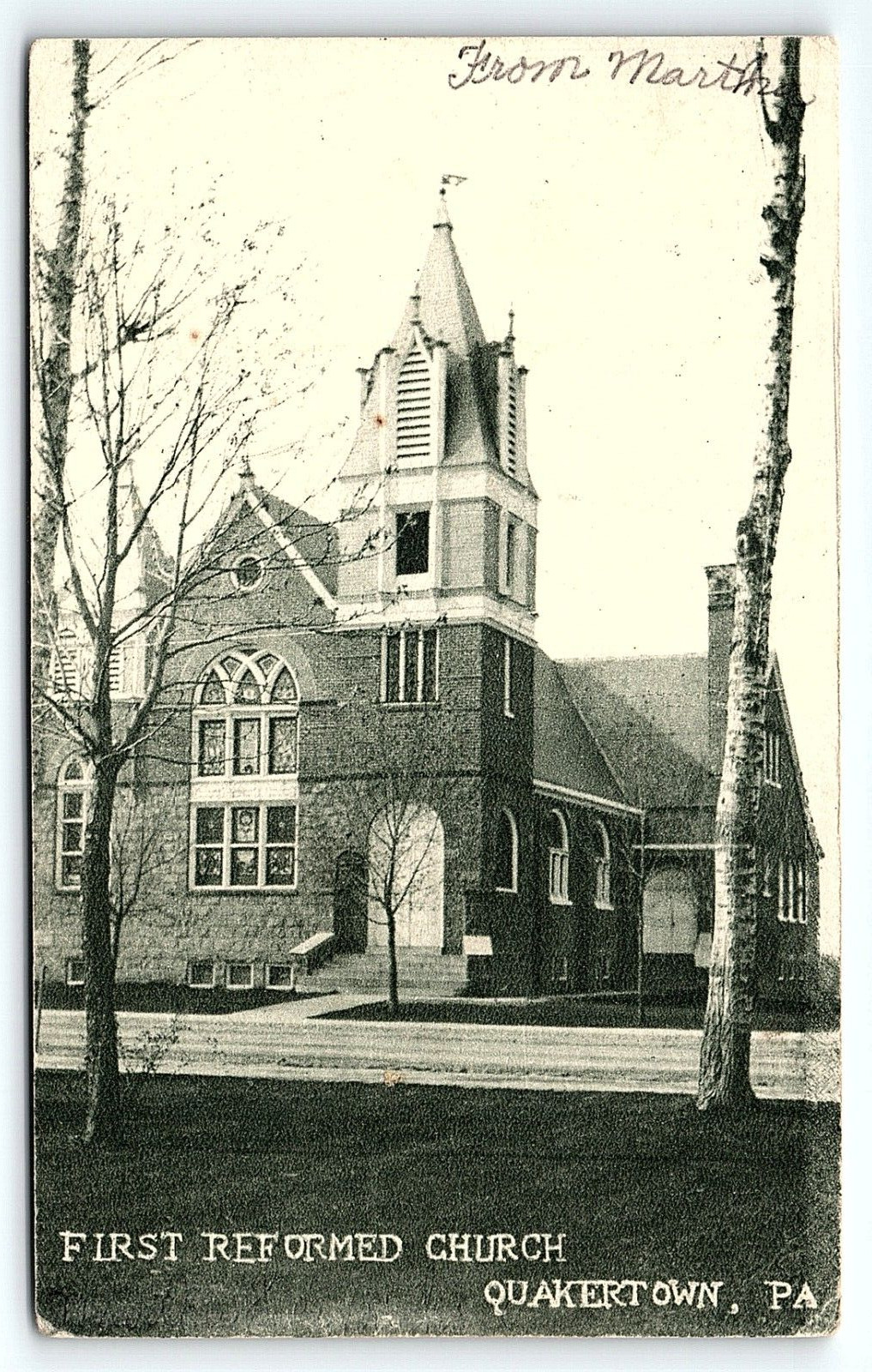 1906 QUAKERTOWN PA FIRST REFORMED CHURCH PHOTOGRAVURE UNDIVIDED POSTCARD P4560