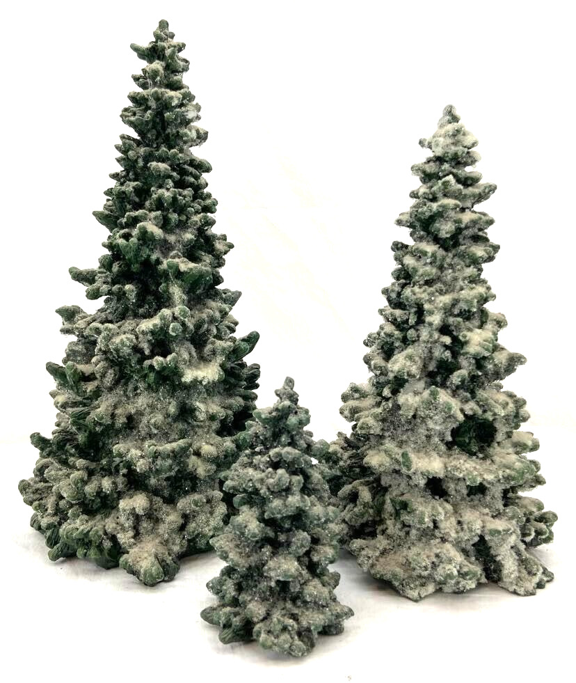 The Boyds Collection LTD Three Wooden Snowy Glitter Christmas Tree Collectibles