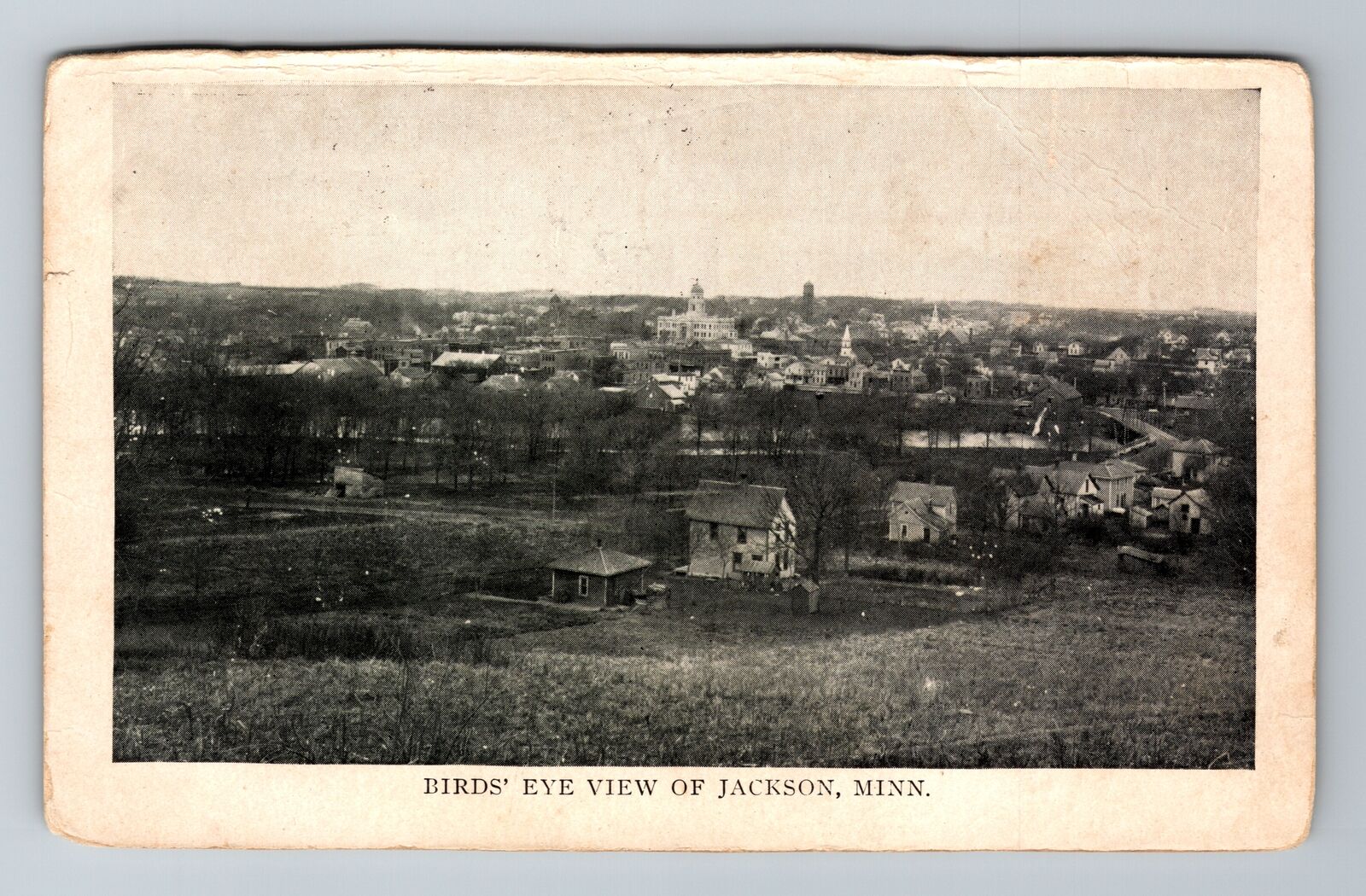 Jackson MN-Minnesota, Aerial Of Jackson, Antique, Vintage c1922 Postcard