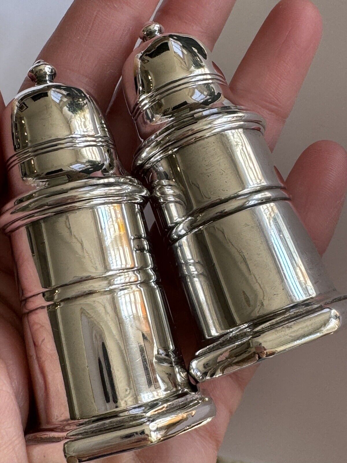 CHRISTOFLE SILVER Plated Salt & Pepper Shakers