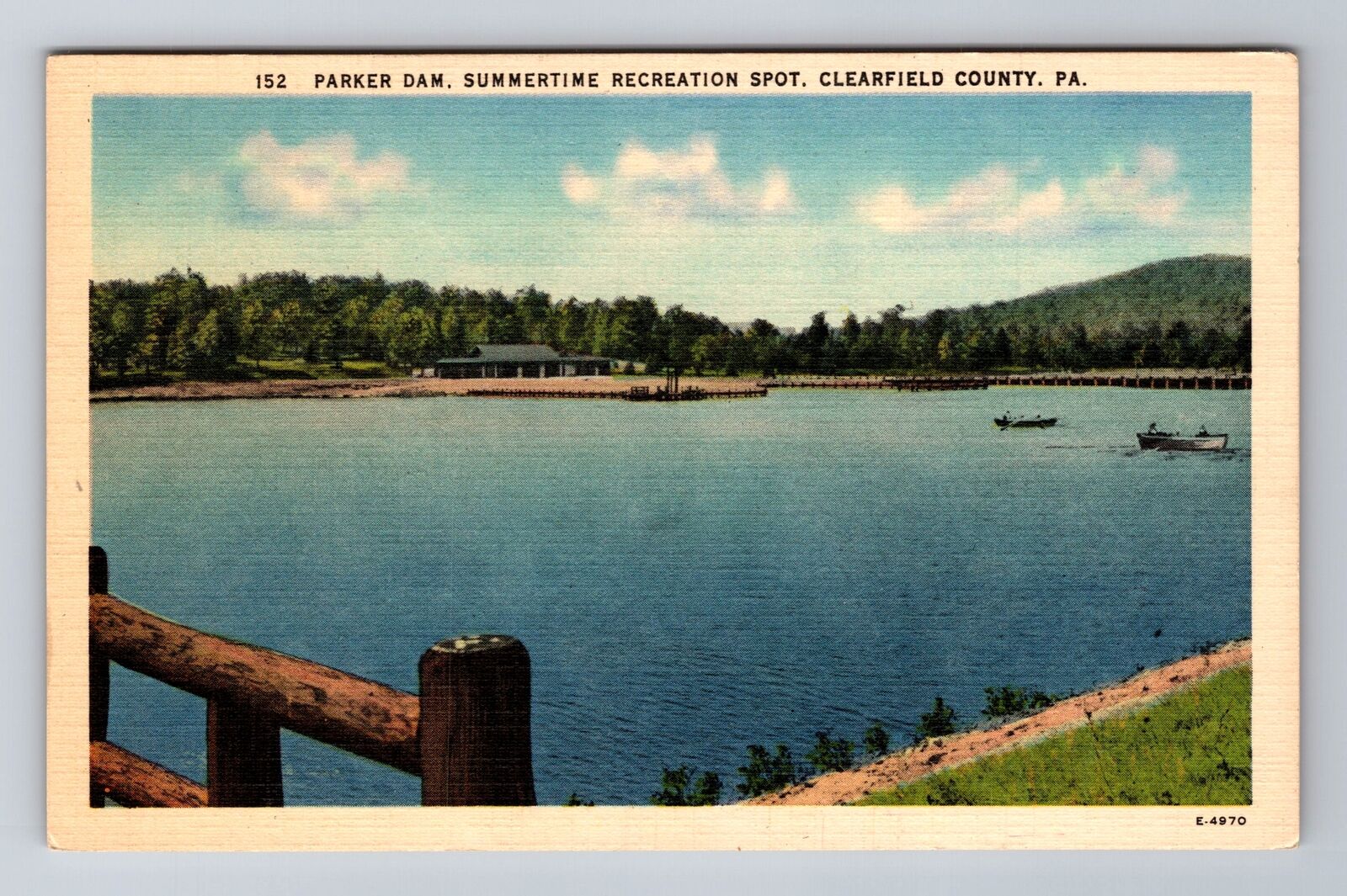 Clearfield County PA- Pennsylvania, Parker, Recreation Spot, Vintage Postcard