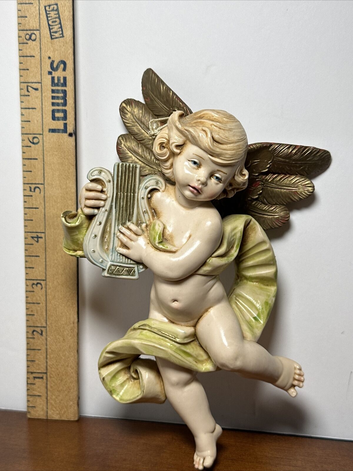 1984 Fontanini Depose Italy Simonetti Cherub Angel Ornament #566 W/Fontain Mark 