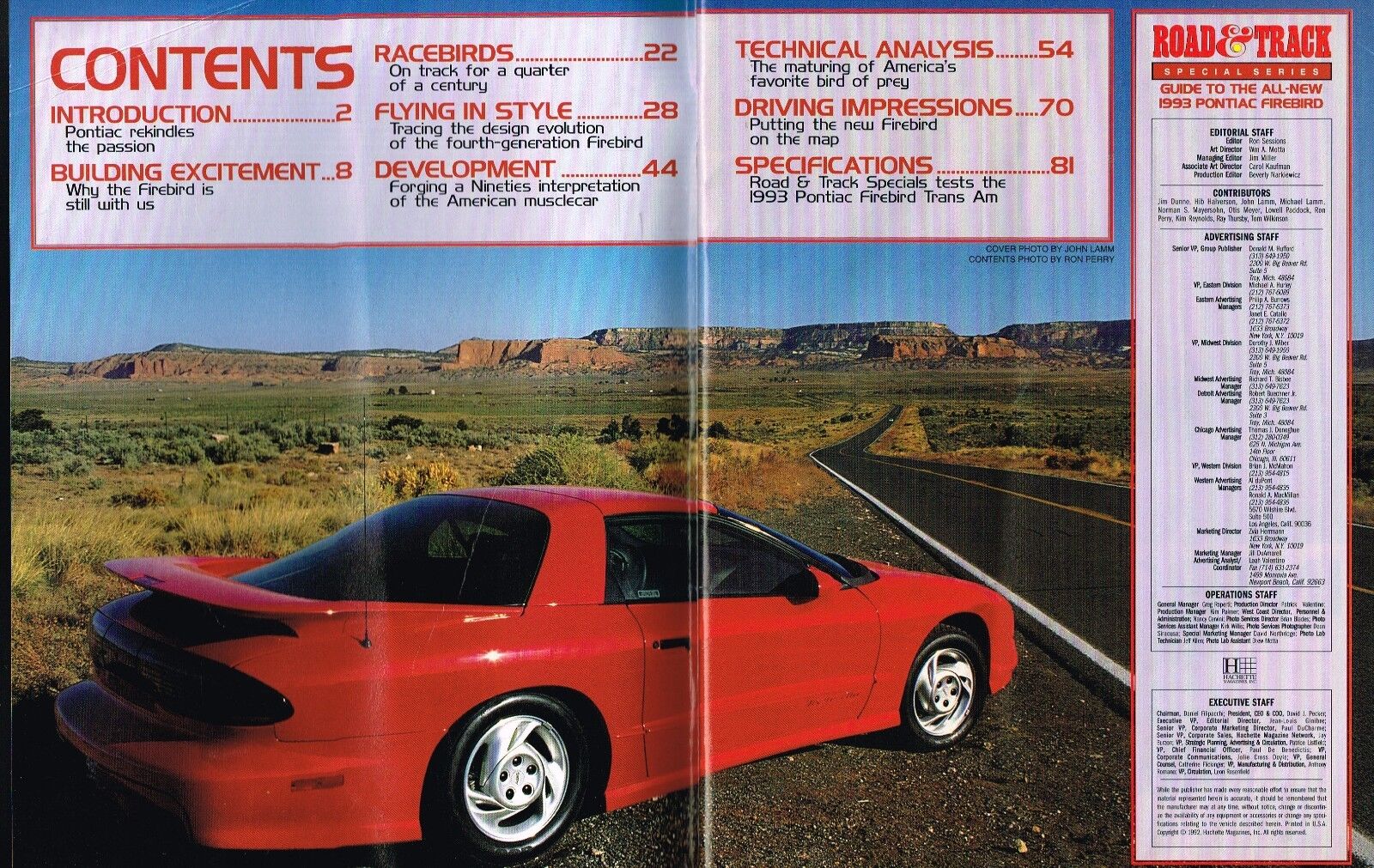 Lrg. 1993 Pontiac FIREBIRD Brochure / Catalog by R&T:Road Test,History,Trans-Am