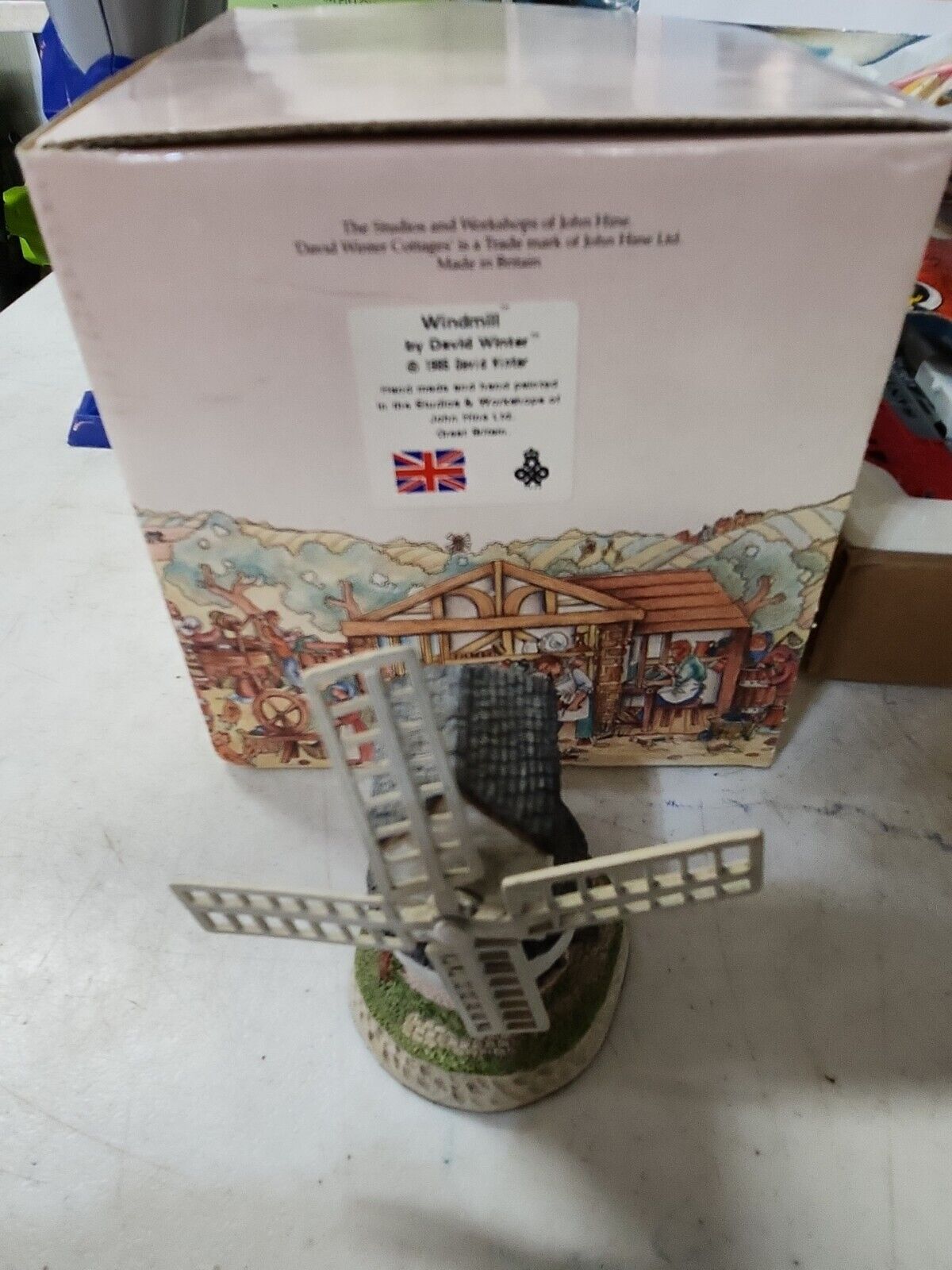 David Winter 1985 Windmill Cottage Made In Britain Hand Made Hand Painted Used