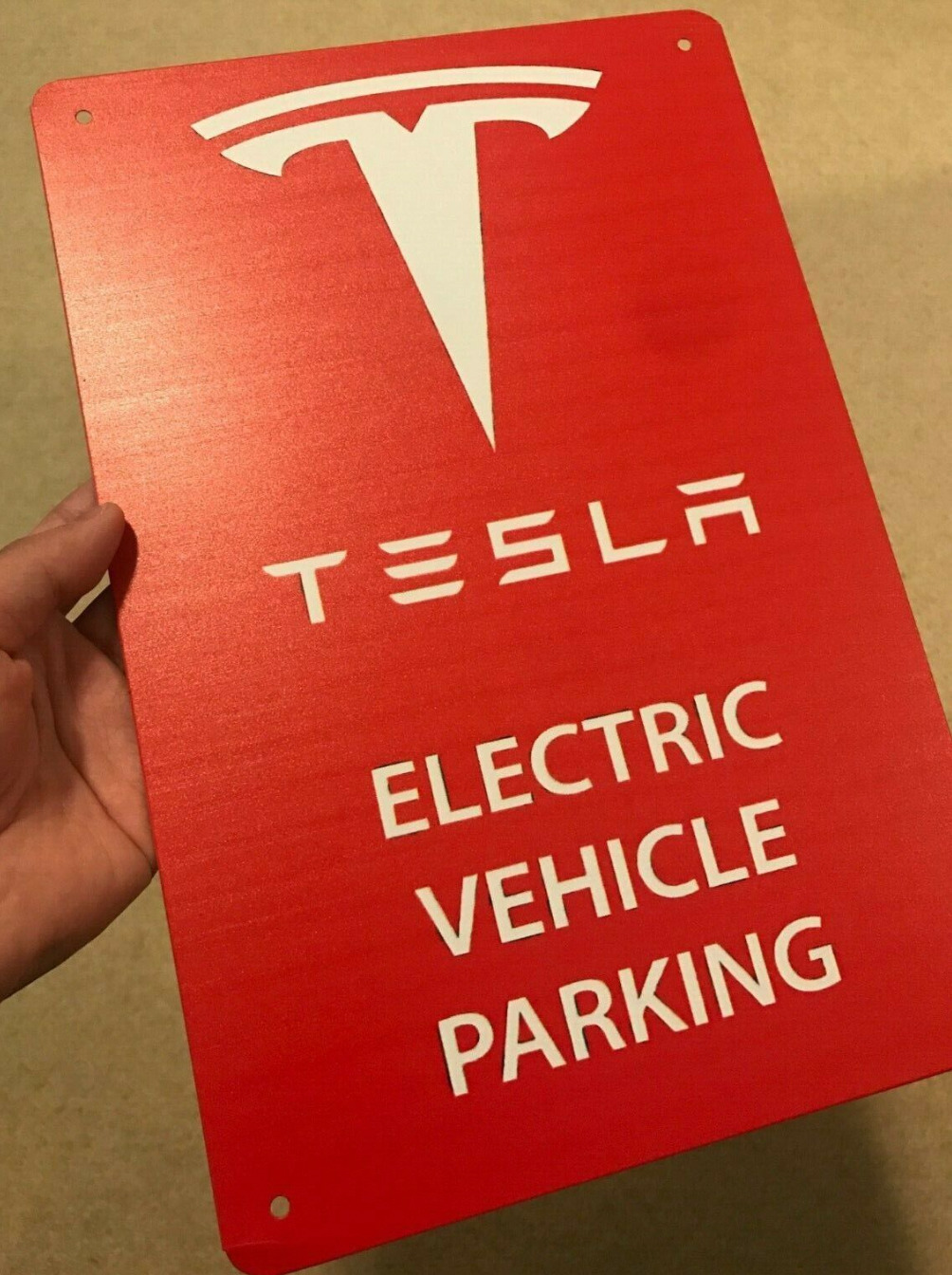 NEW Tesla Logo Cybertruck Parking Sign EV Electric 8\