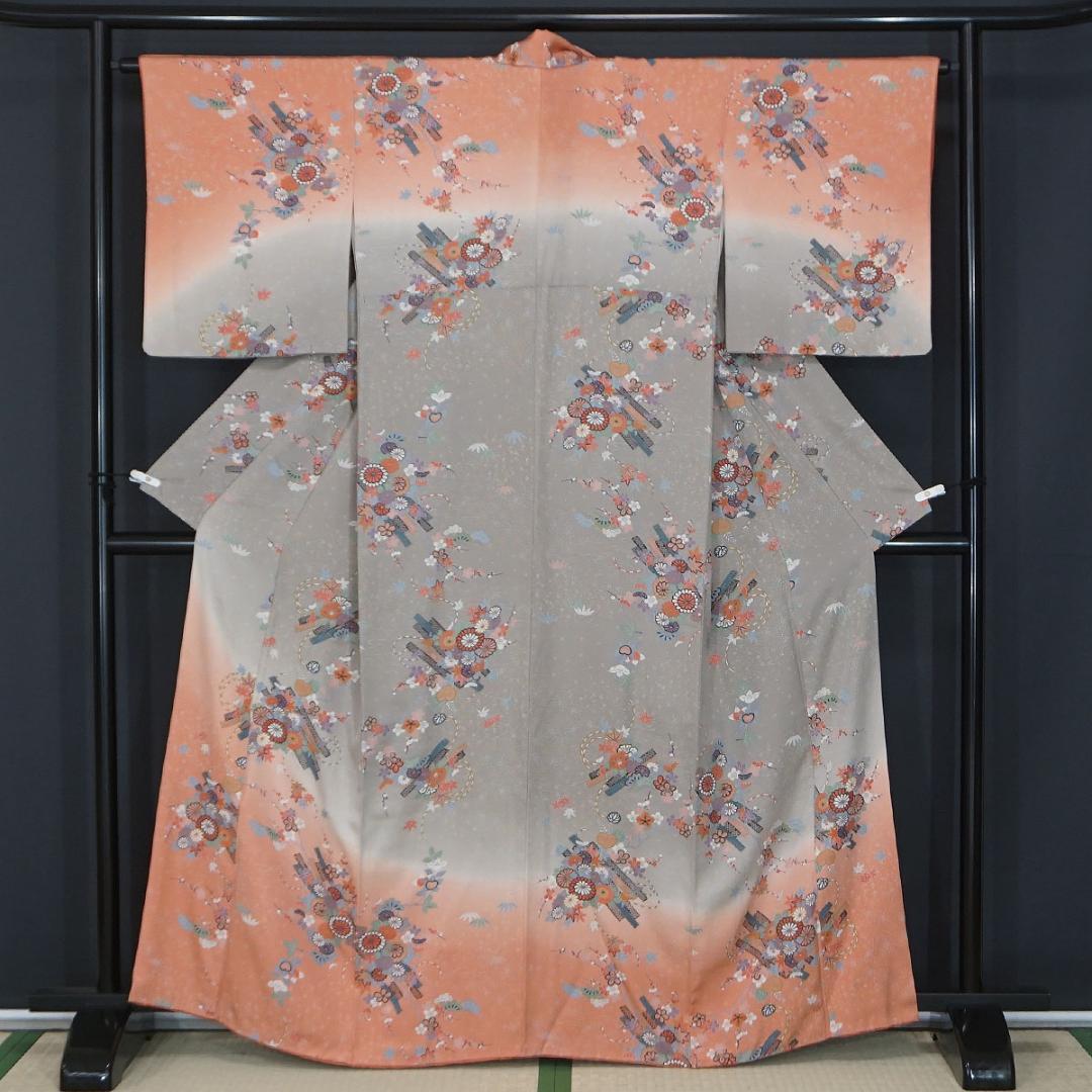 Japanese Flower-Filled Pure Silk Homongi Formal 160cm K446
