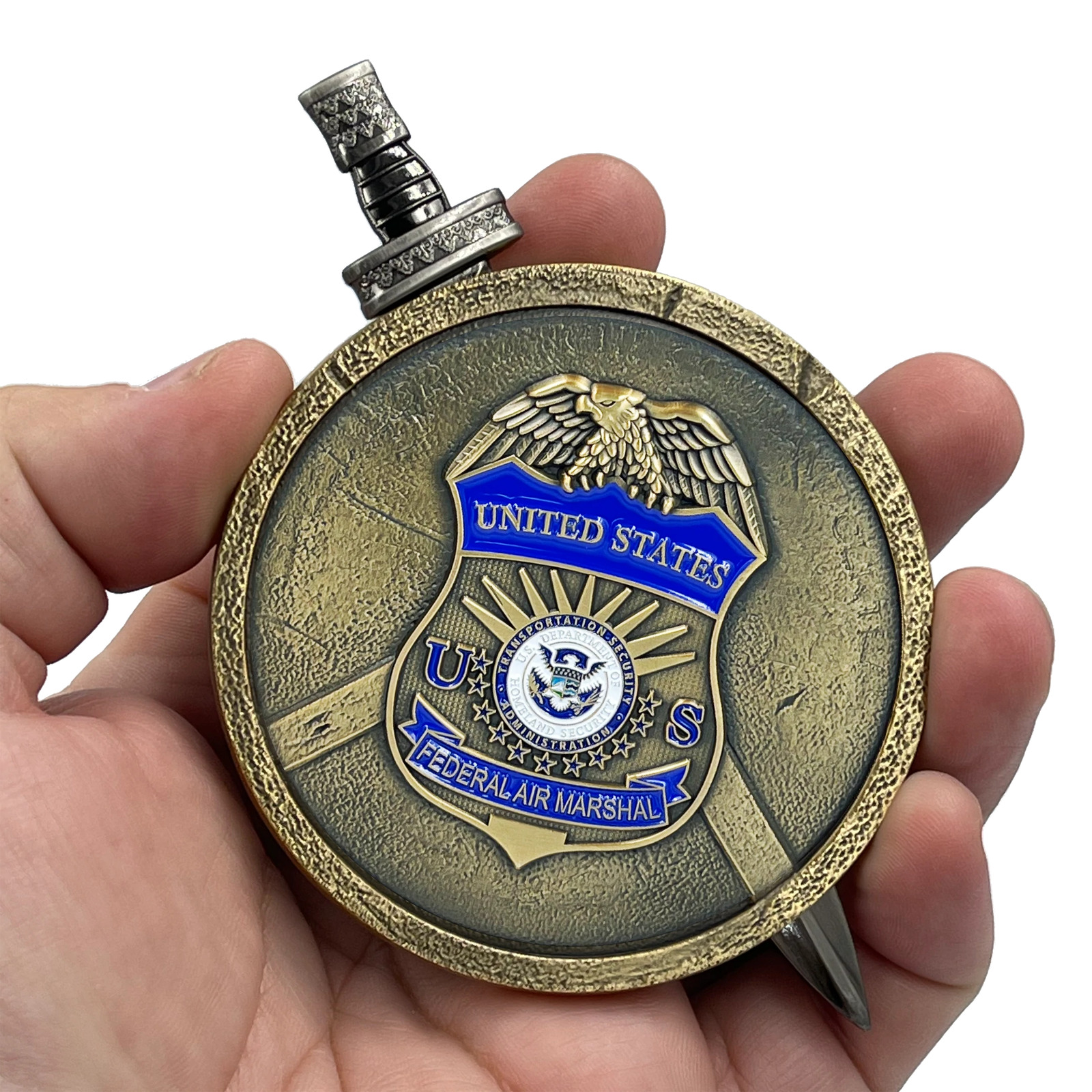 EL2-018 FAM Federal Agent Air Marshal Shield with removable Sword Challenge Coin
