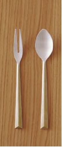 Futagami Cutlery 2 pieces 2 set Japanese Craft man work Brass small fork spoon 