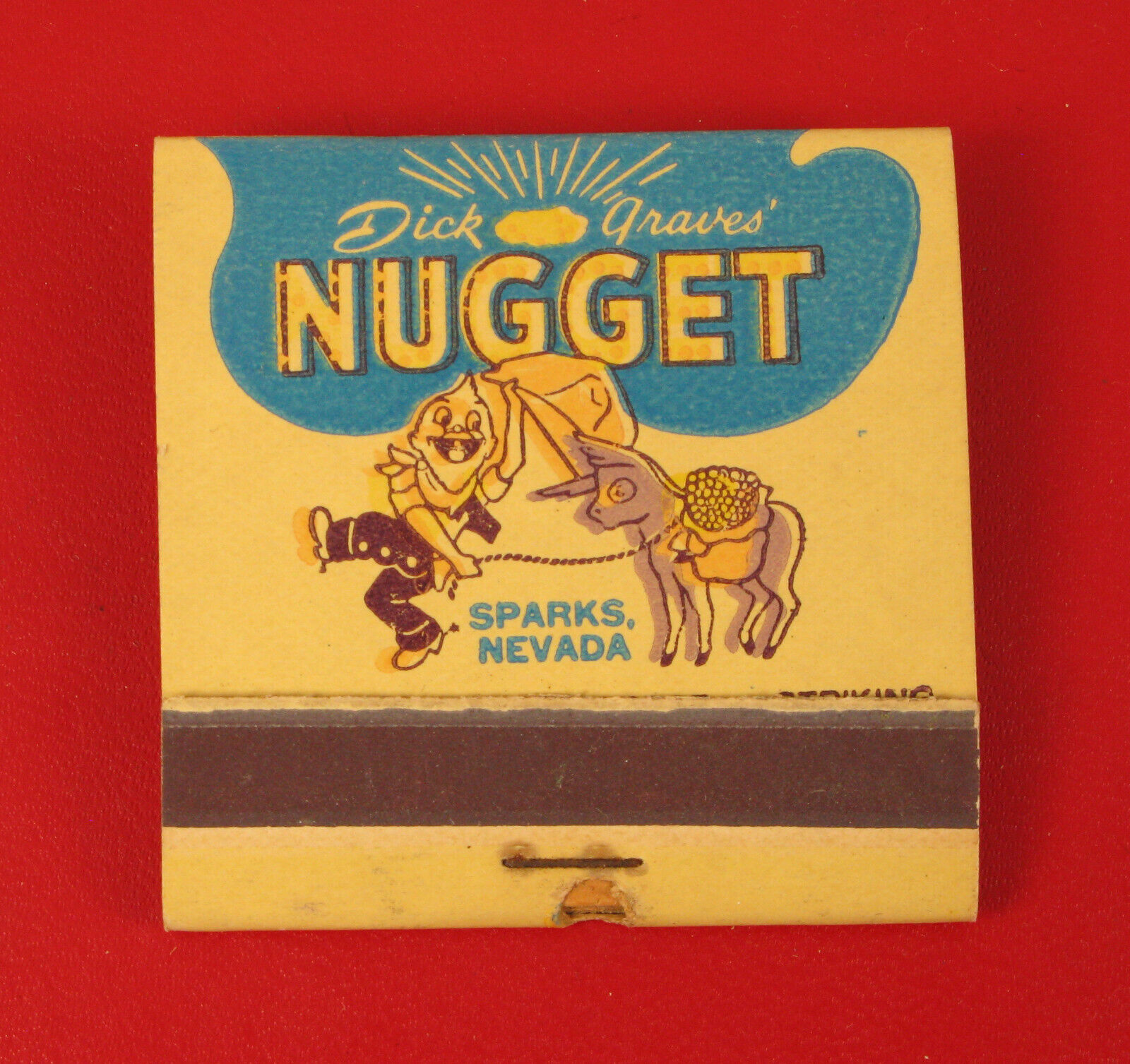 VINTAGE DICK GRAVES NUGGET CASINO GAMBLING SPARKS NEVADA MATCHBOOK MATCHES RARE 