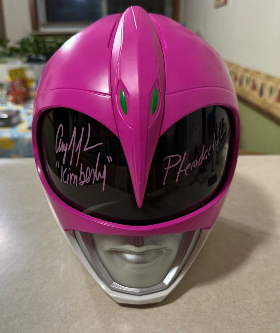 Pink Power Ranger AMY JO JOHNSON Signed Full Size  Lightning Helmet  JSA