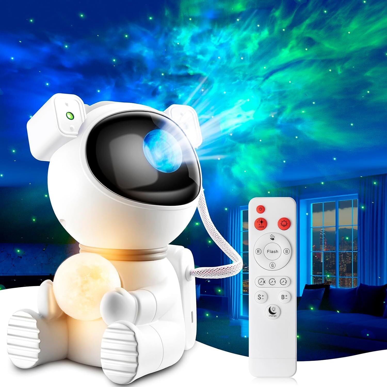 Astronaut Galaxy Projector Light, 2 in 1 Star Light Astronaut-White 