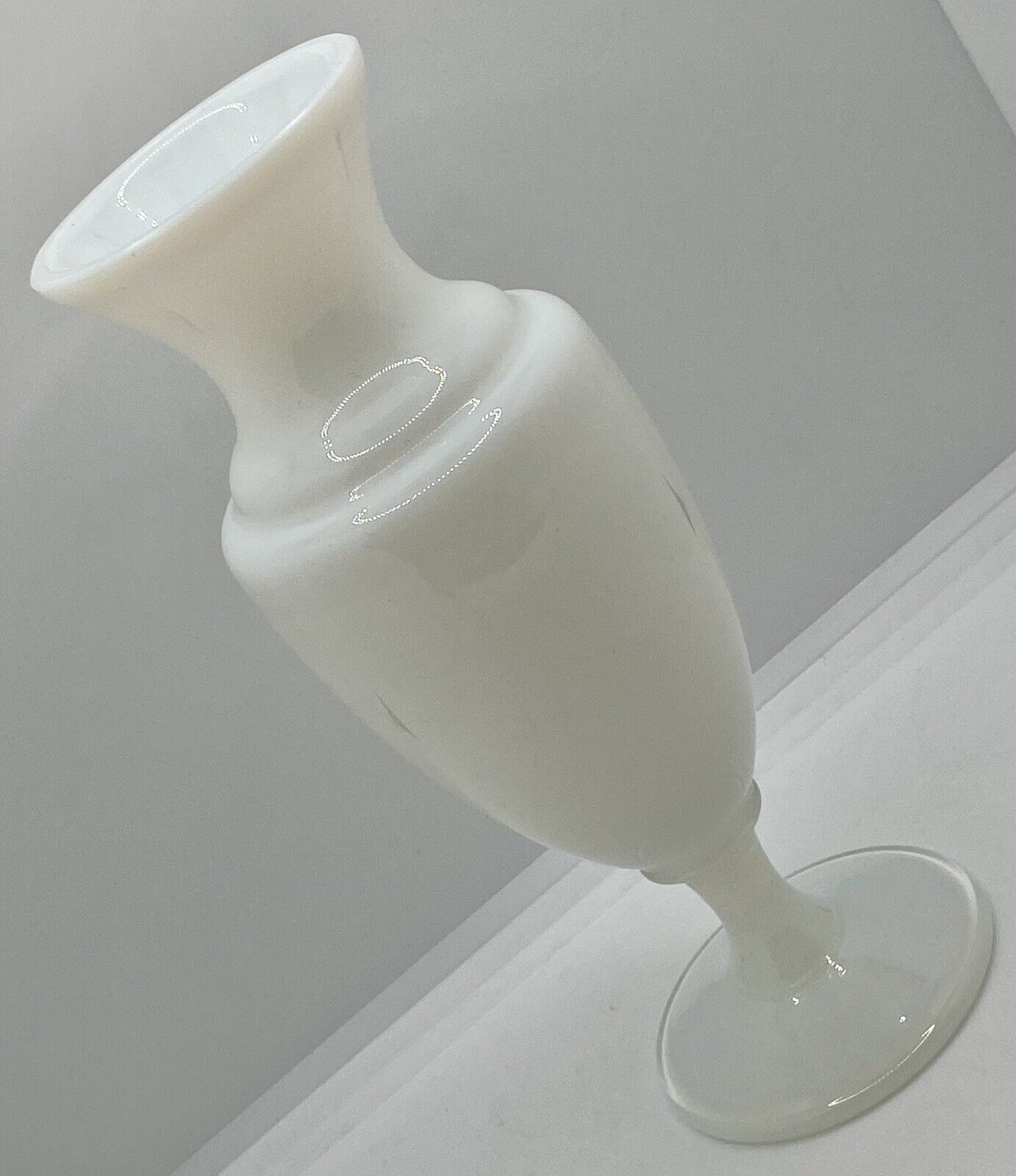 Vintage French Sevres Opaline Glass Bud Vase, 7.5” H, EUC. White, Made In France