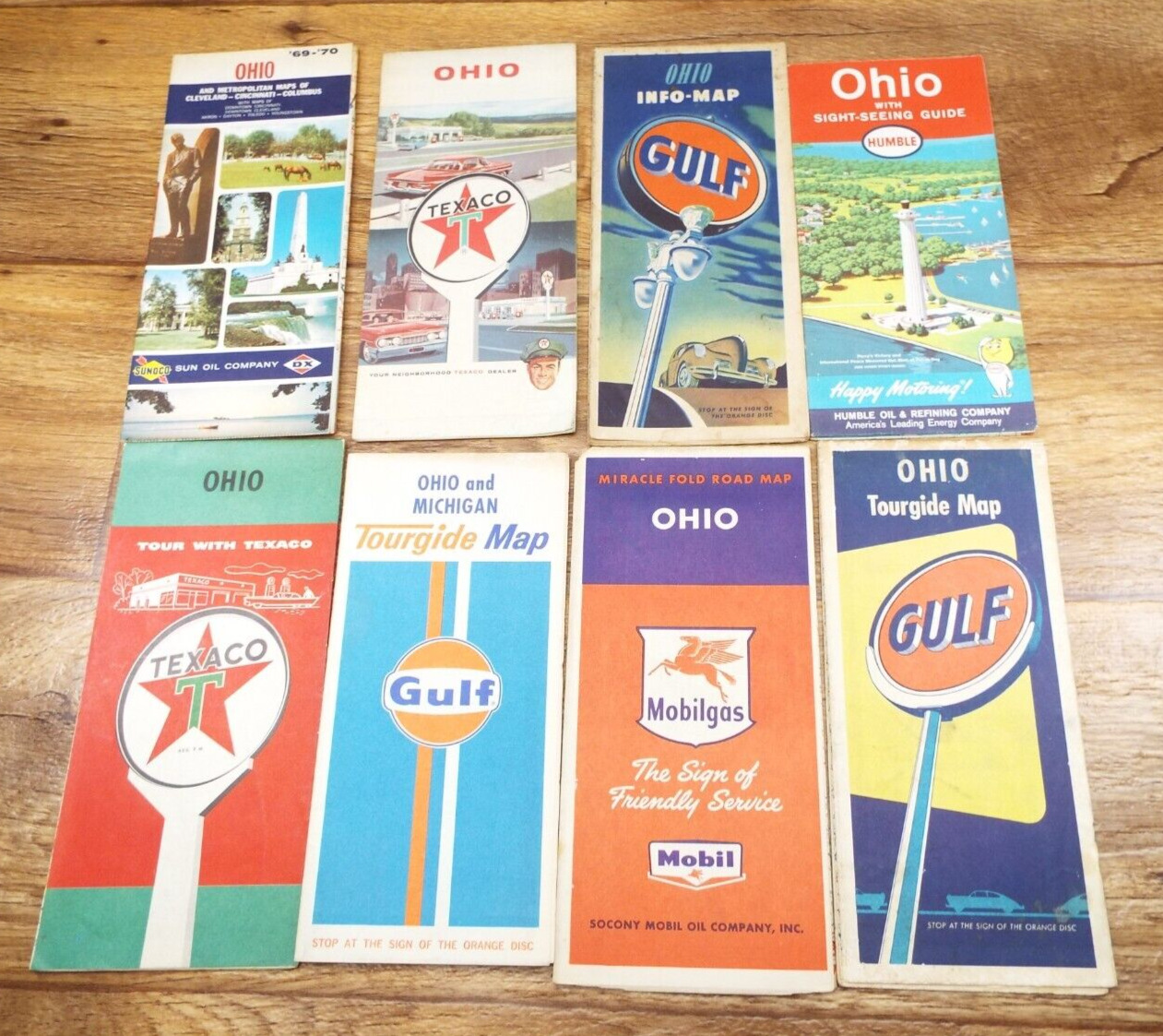 8-VTG 1960'S/70'S OHIO Official HIGHWAY/SERVICE STATION Road Maps
