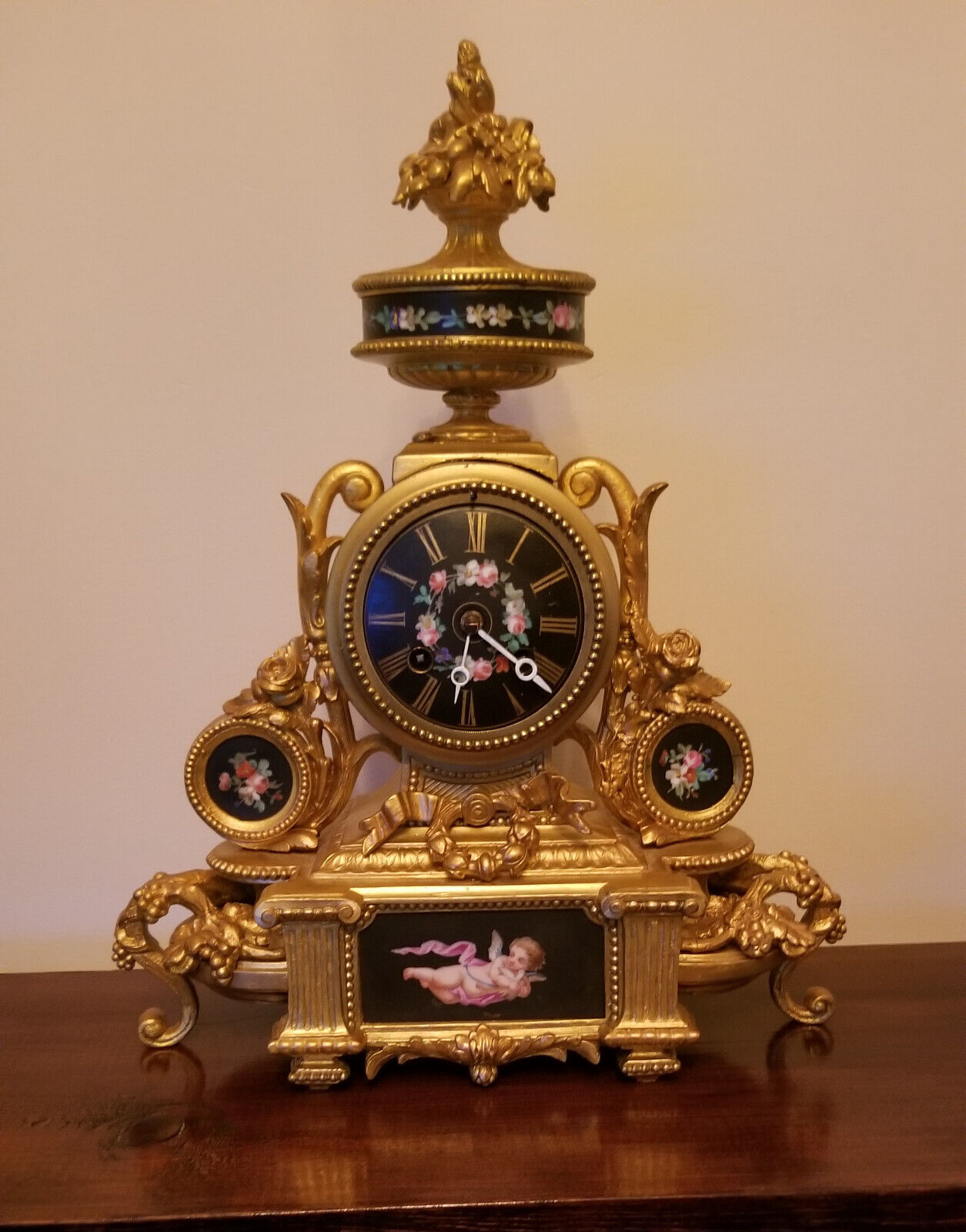 LAST WEEK ON EBAY, Beautiful 1860s S. Marti French gilt mantel clock
