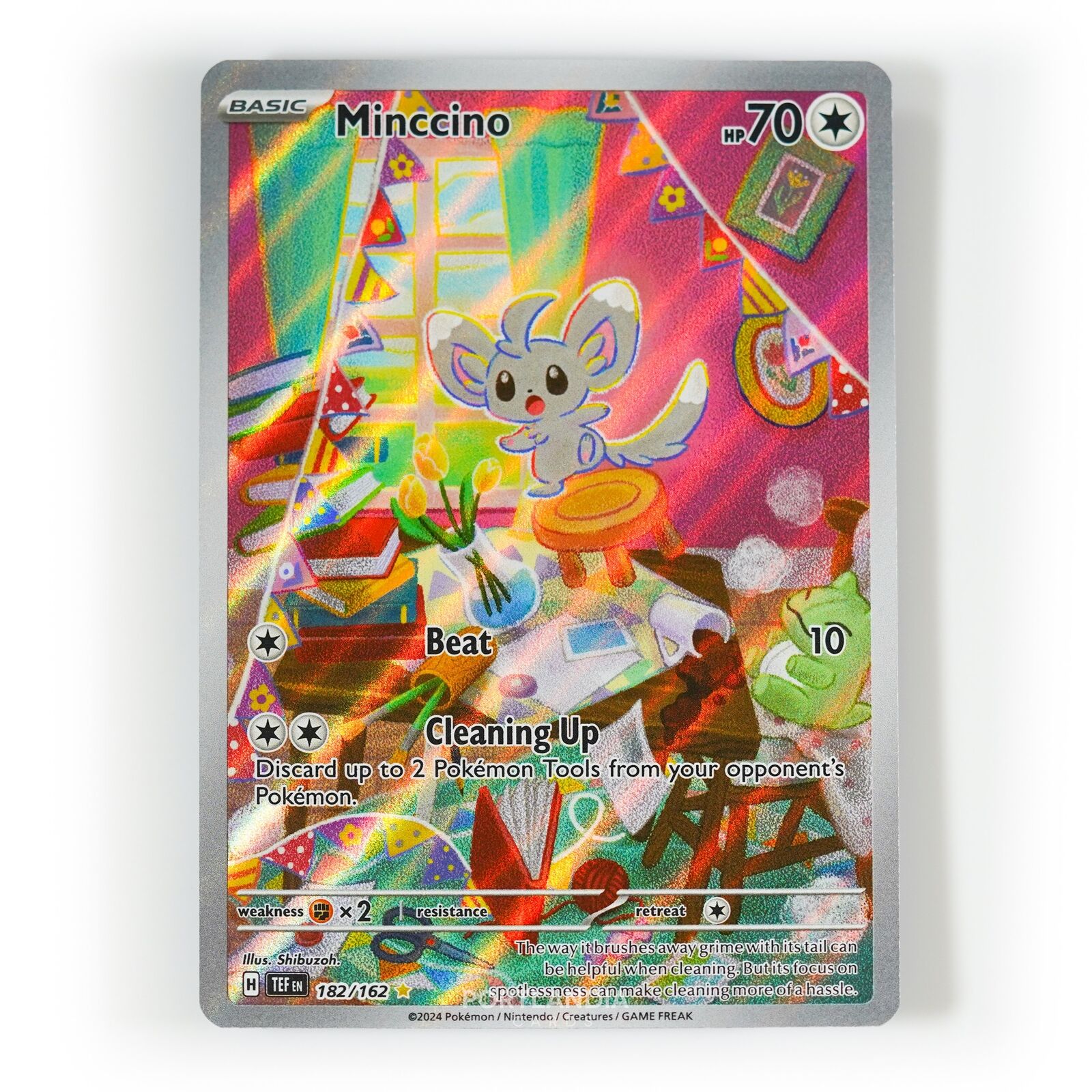 Pokemon - Minccino - 182/162 - SV Temporal Forces - Illustration Rare Card