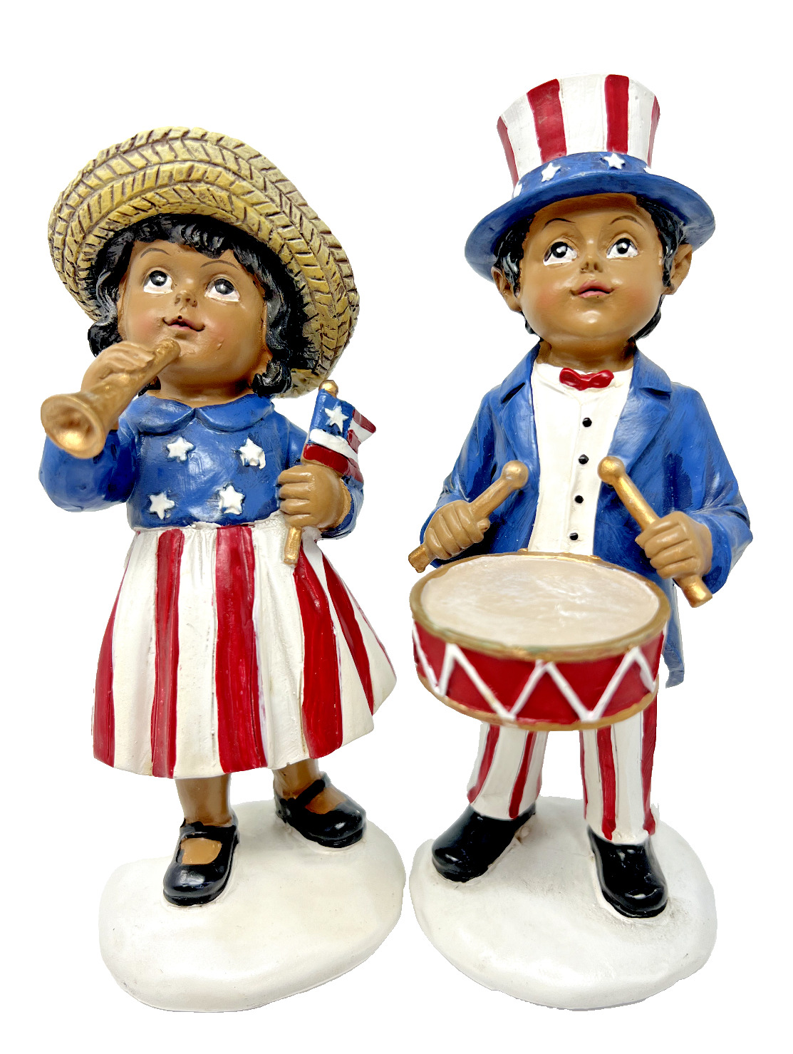 Valerie Parr Hill African American 4th July Children Figurines Vintage Style