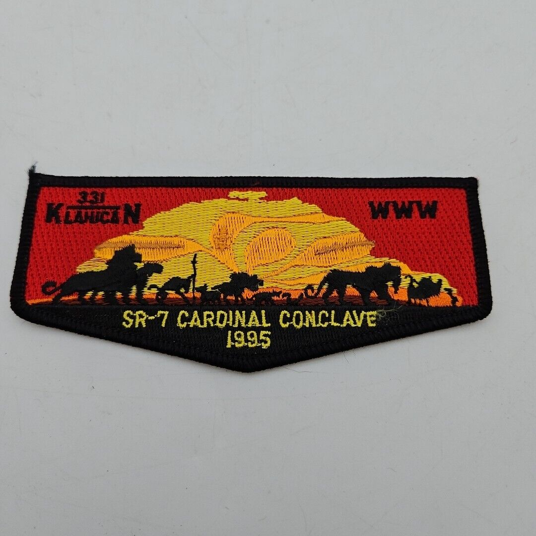 Klahican Lodge 331 SR-7 Cardinal Conclave 1995 Lion King Scout Patch Rare VTG