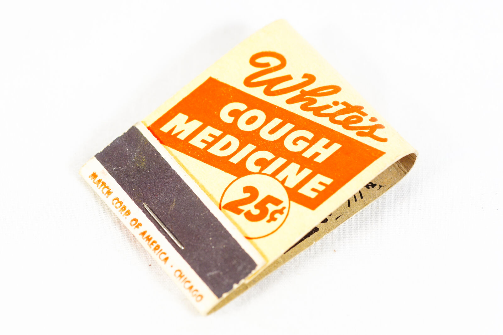 RARE Whites Cough Medicine Tops 1930s EXC UNUSED Matchbook Advertisement