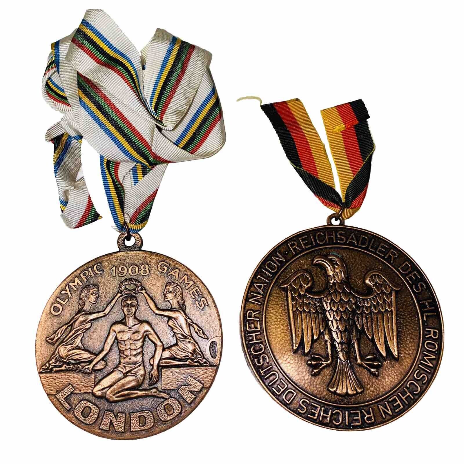 1980 German Volksmarch Medals Olympic 1908 LONDON Reichsadler Teutoburger