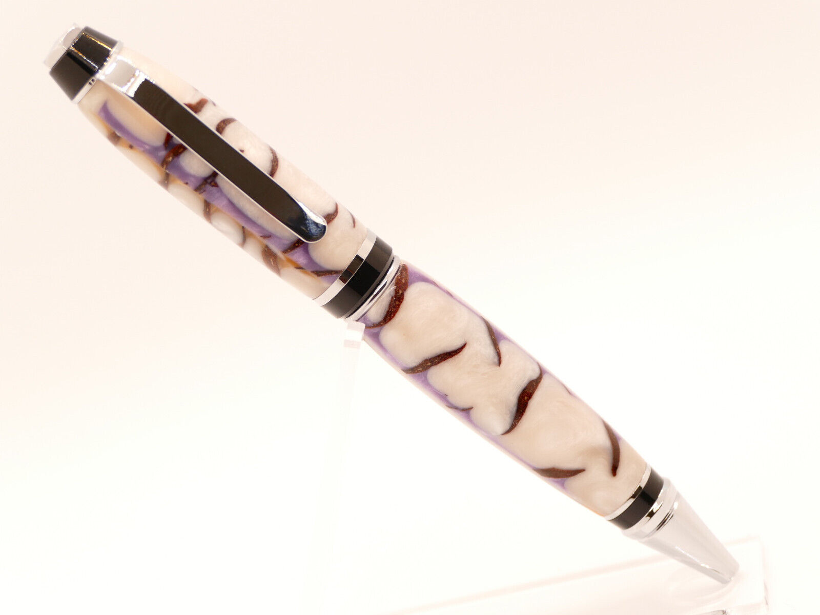 Beautiful Hand turned Handmade Cigar Style Pen Resin with embedded pine cone