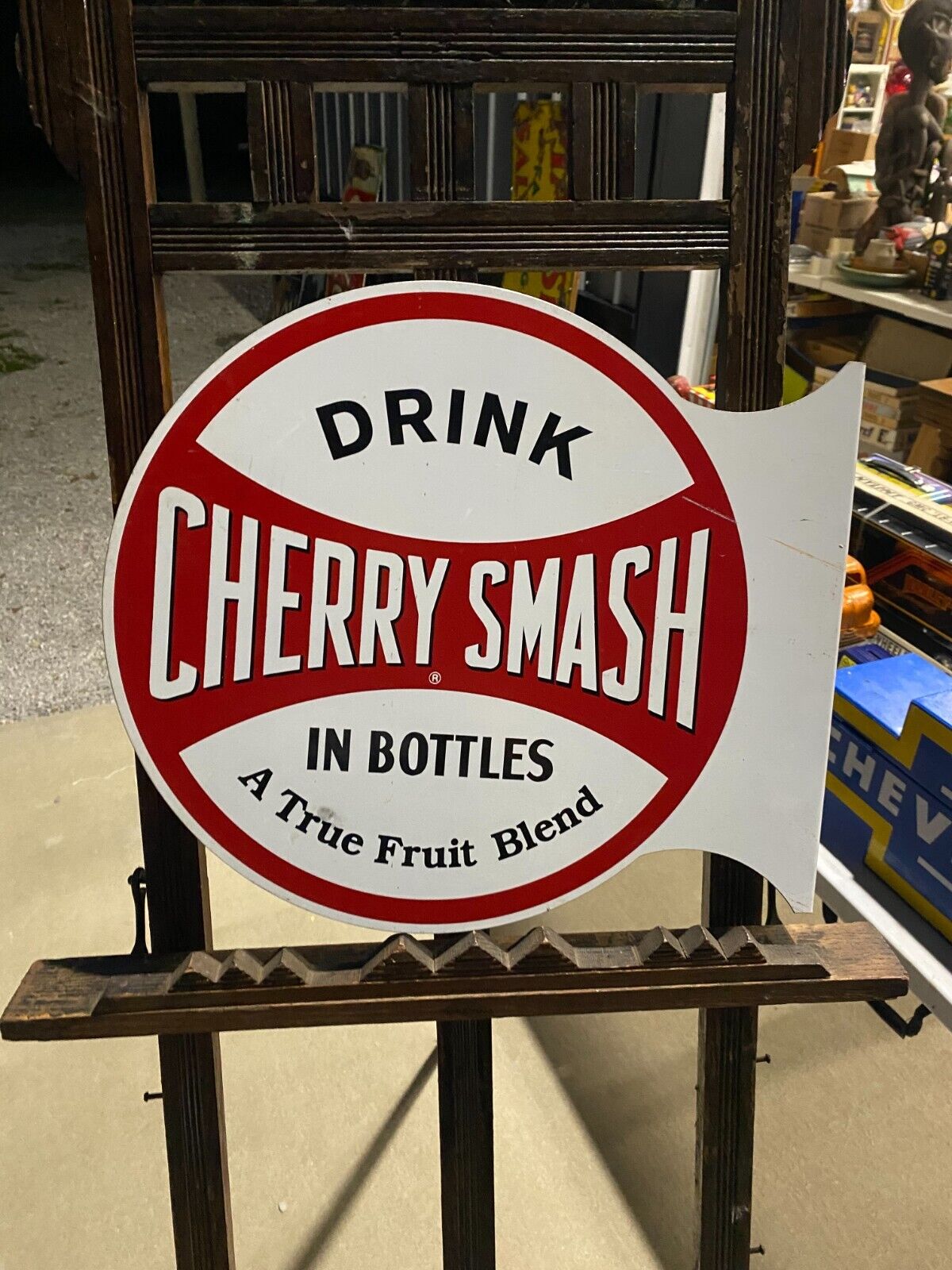 Vintage Cherry Smash Soda Cola Metal Flange Sign 18\