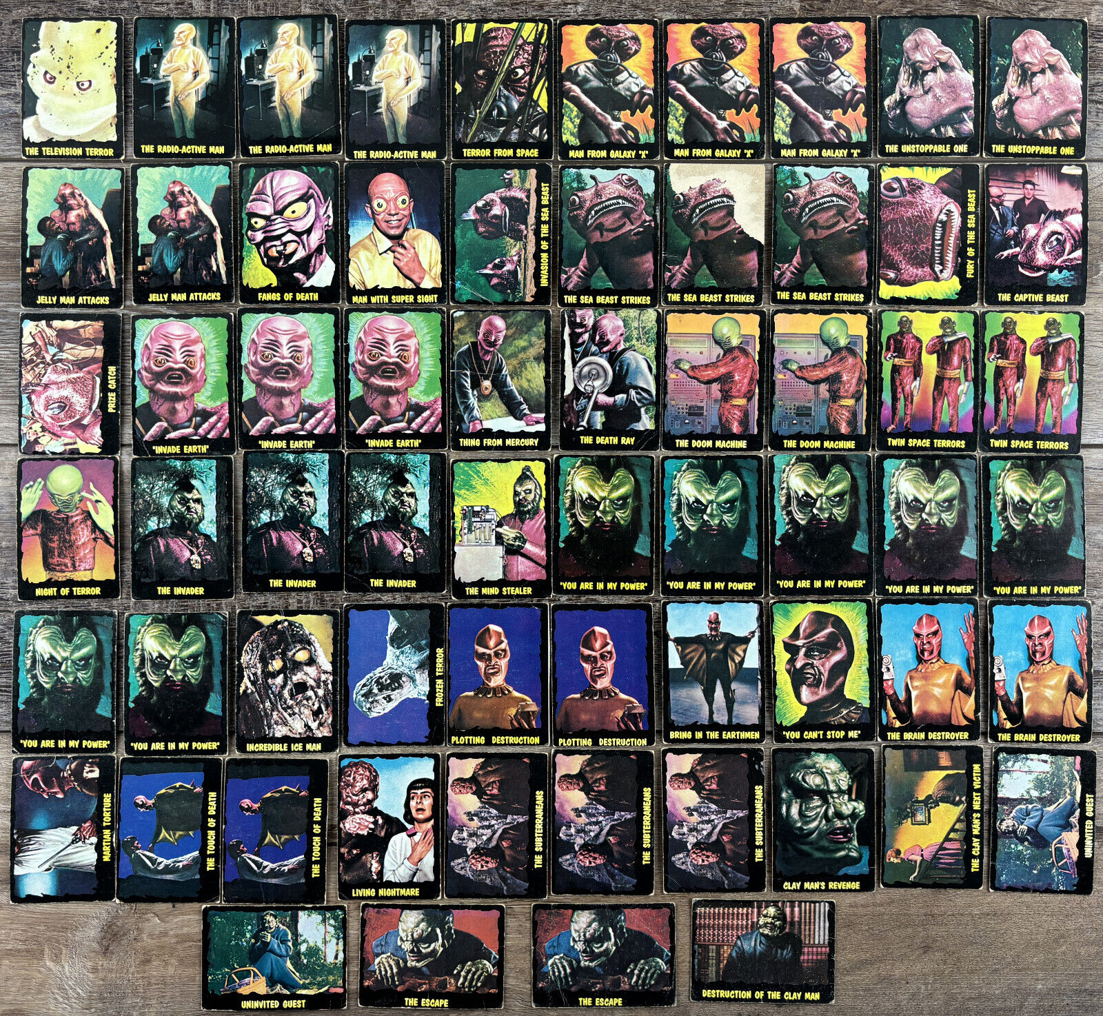 1964 Bubbles Inc The Outer Limits Trading Cards Lot of 64 (38 Diff.) - Poor - VG