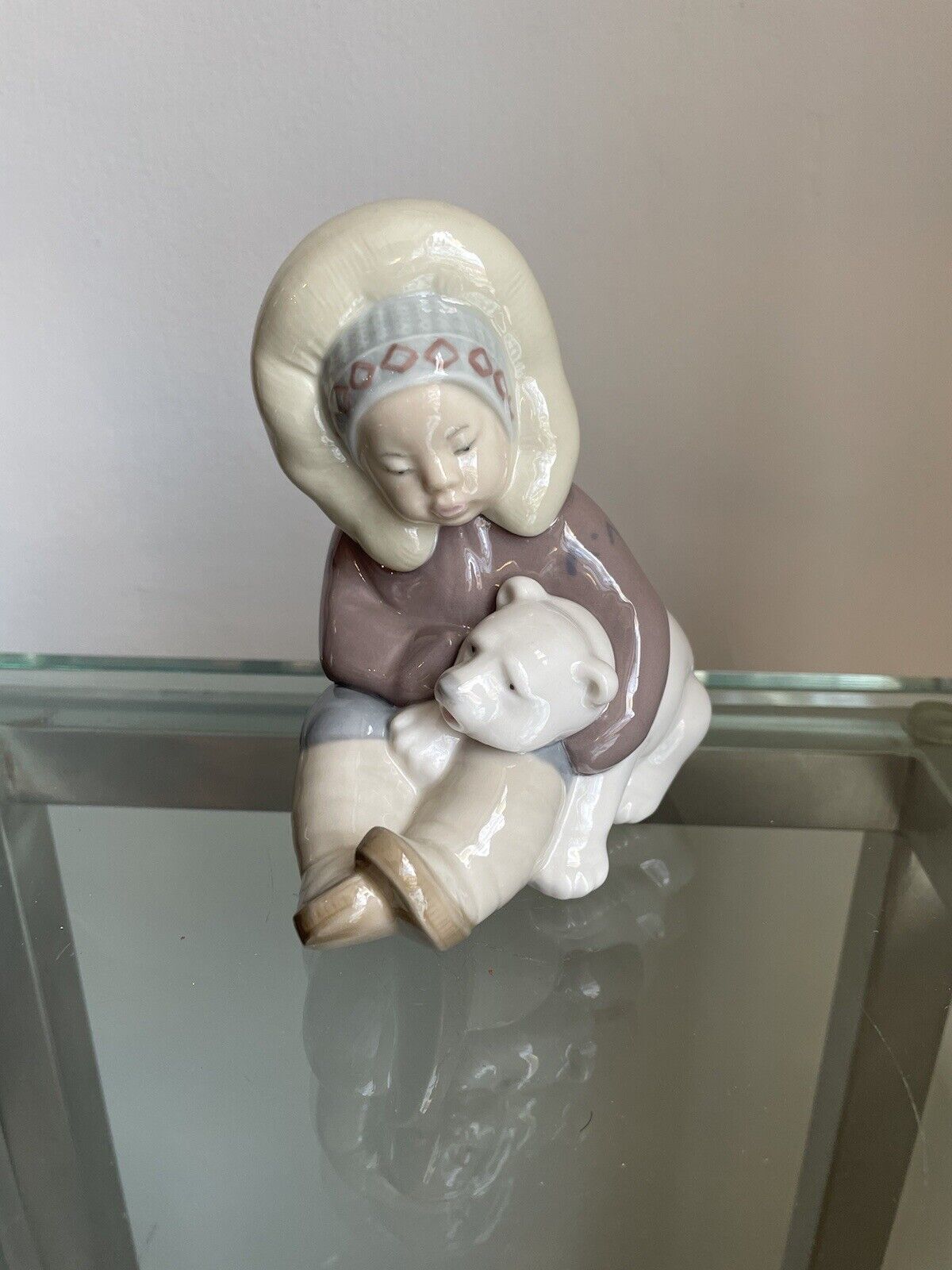 Lladro Collectible Figurine “Little Eskimo Playing With Polar Bear”