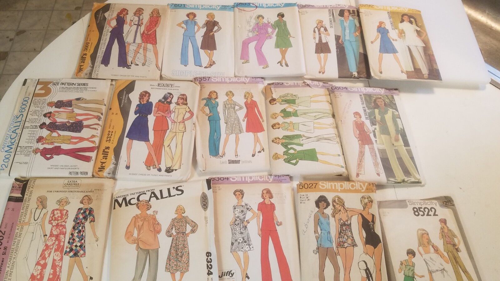 Sz 14 Vintage Sewing Patterns 1960s 1970s Simplicity McCalls Lot of 15 Cut Uncut