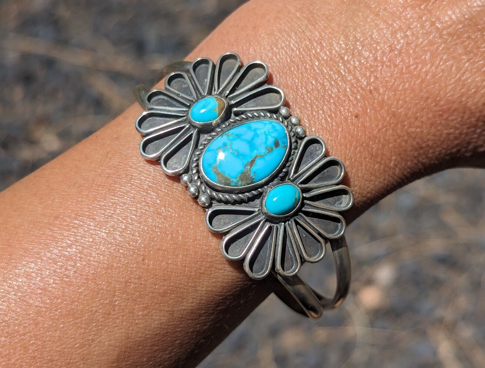 Navajo Cuff Bracelet Authentic Native American Cuff Turquoise Jewelry sz 7