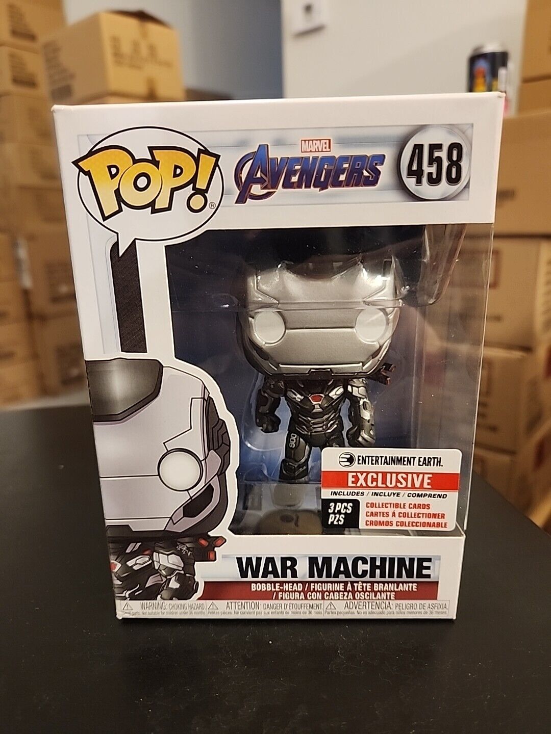 Funko POP Marvel: Avengers - War Machine #458 With 3 Pack Of Cards EE Exclusive