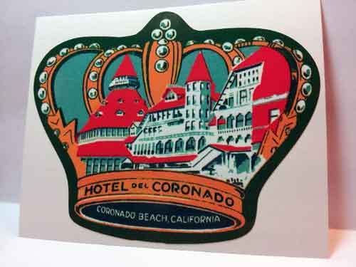 Hotel Del Coronado Vintage Style Travel Decal / Vinyl Sticker, Luggage Label