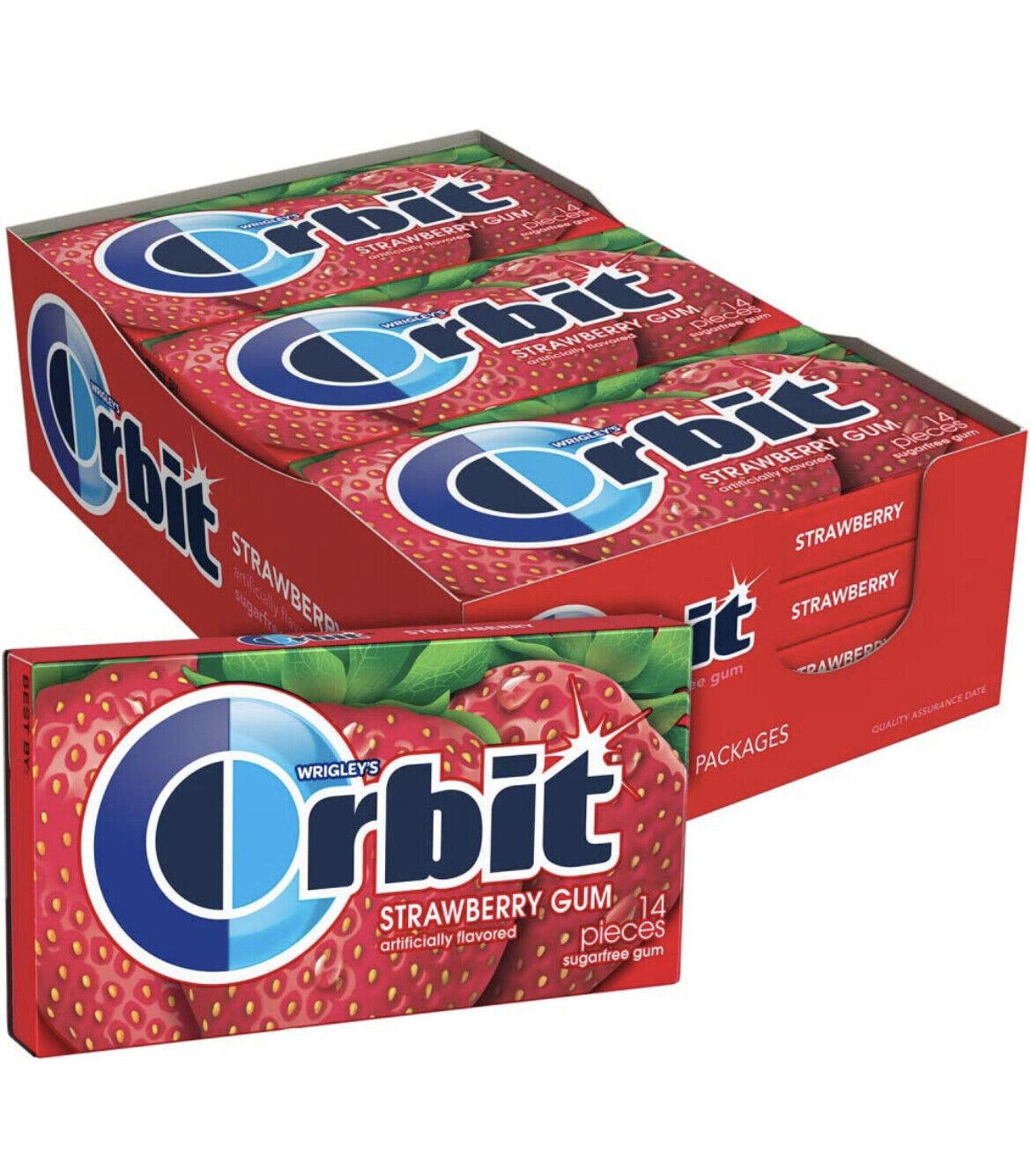 ORBIT Strawberry Sugar Free Chewing Gum (36 Packs of 14-Pieces) NEW