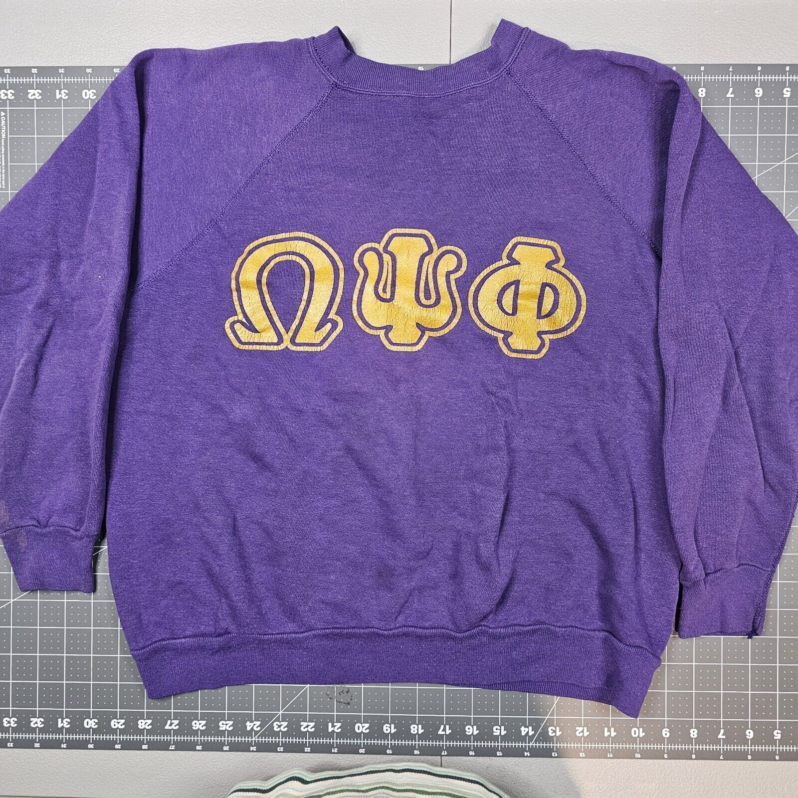 Vintage Omega Psi Phi Sweatshirt XL Purple Raglan 90s Fraternity Howard College