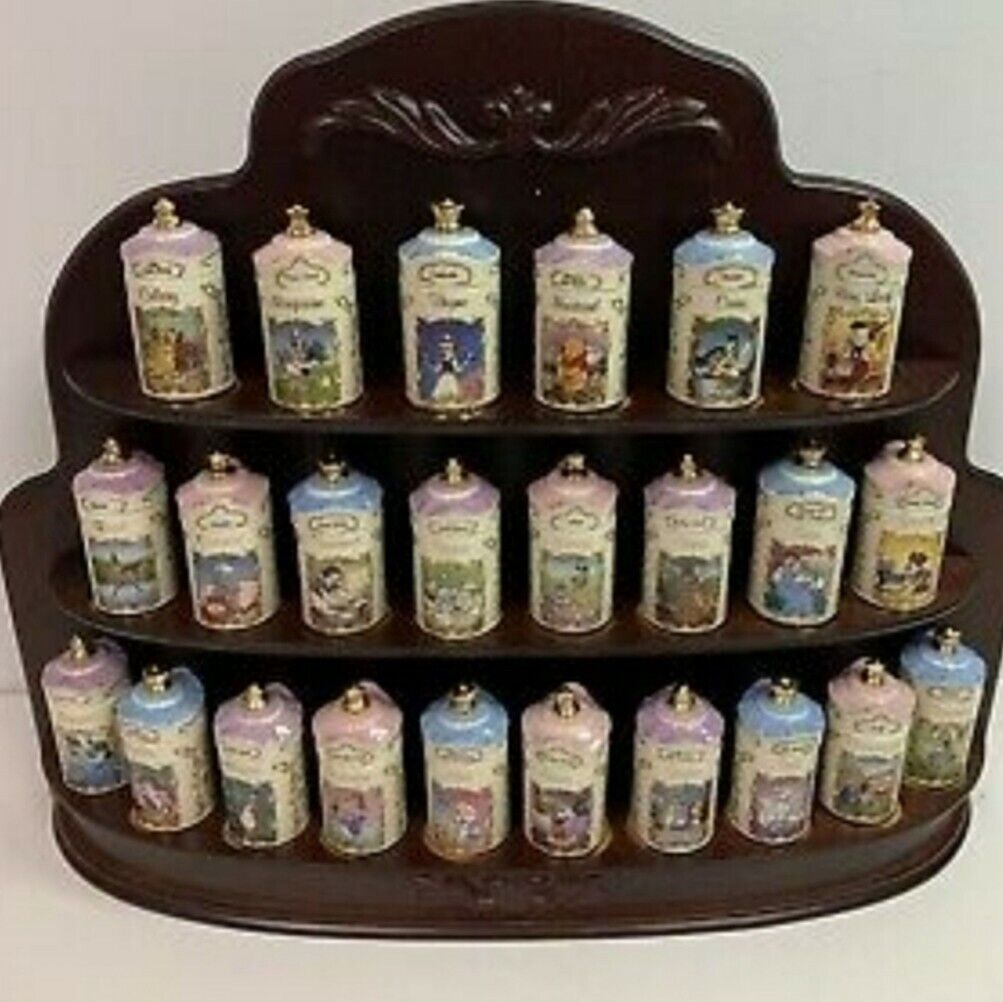 Lenox Disney Spice jars with wooden rack *never been used* boxed