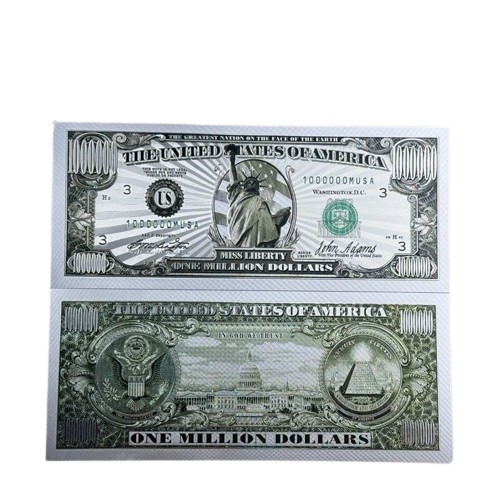 1 Million Dollar 10 PCS Silver Color Banknote 24k Silver Plated Bill US Currency