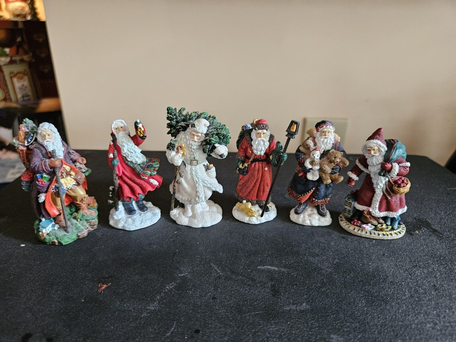 Pipka Miniature Santa  Collection  of 6. All are approximately 3 inches tall