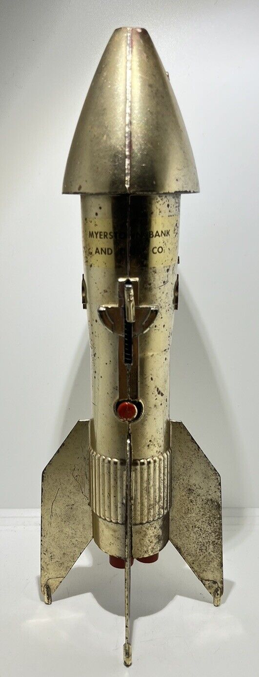 Vintage Astro Mfg Rocket Space Ship Mechanical Coin Bank Berzac Corp