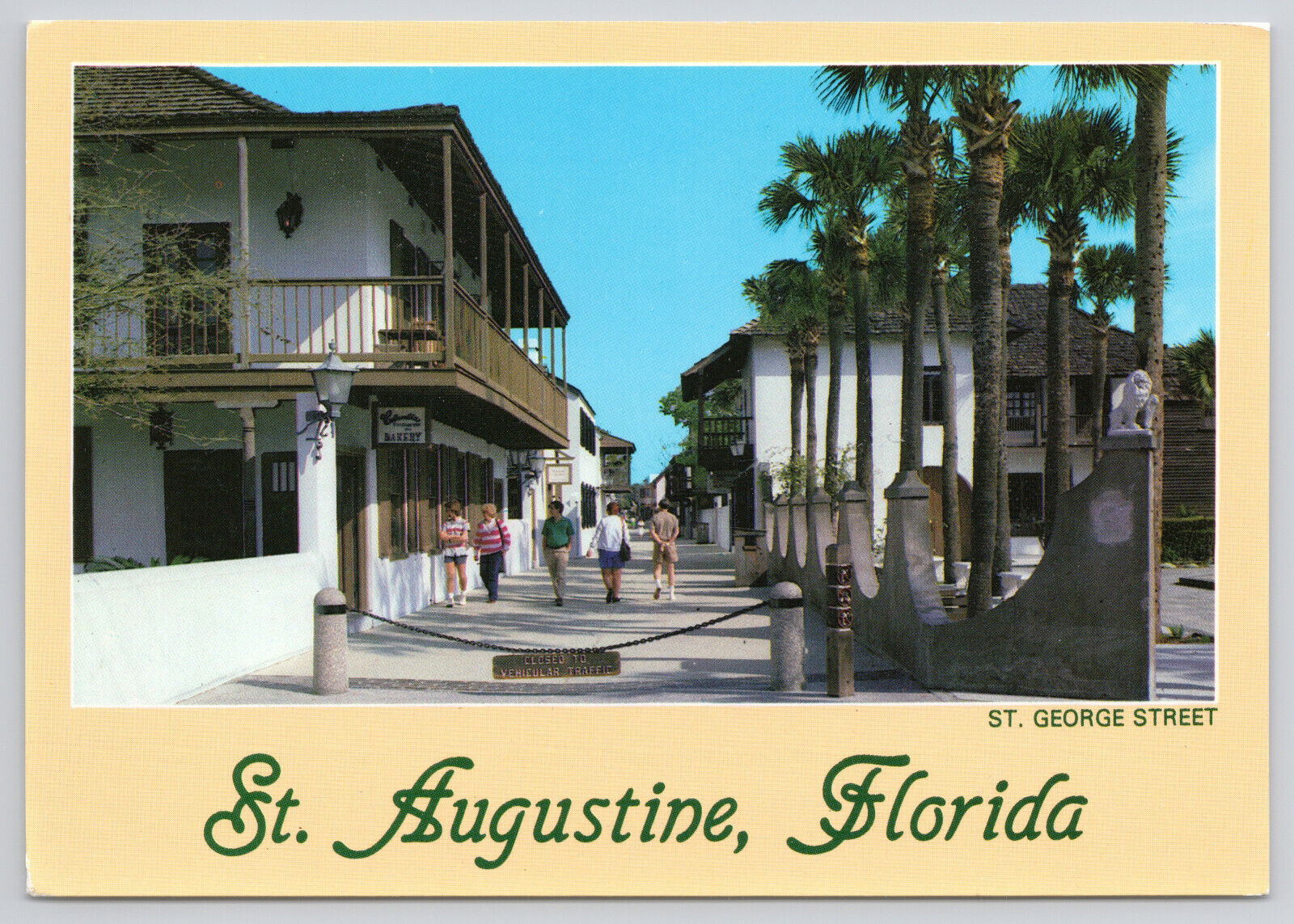 Postcard St Augustine Florida St George Street Main Street