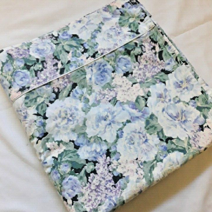Vintage Eileen West DELPHINIUM King Flat Sheet Cotton Floral