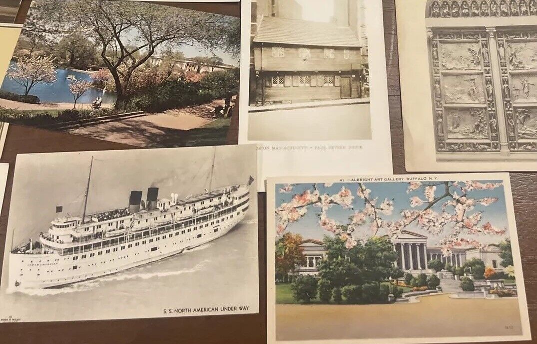 Vintage NY Locations/Museum Postcards 1900s SS North American Under way
