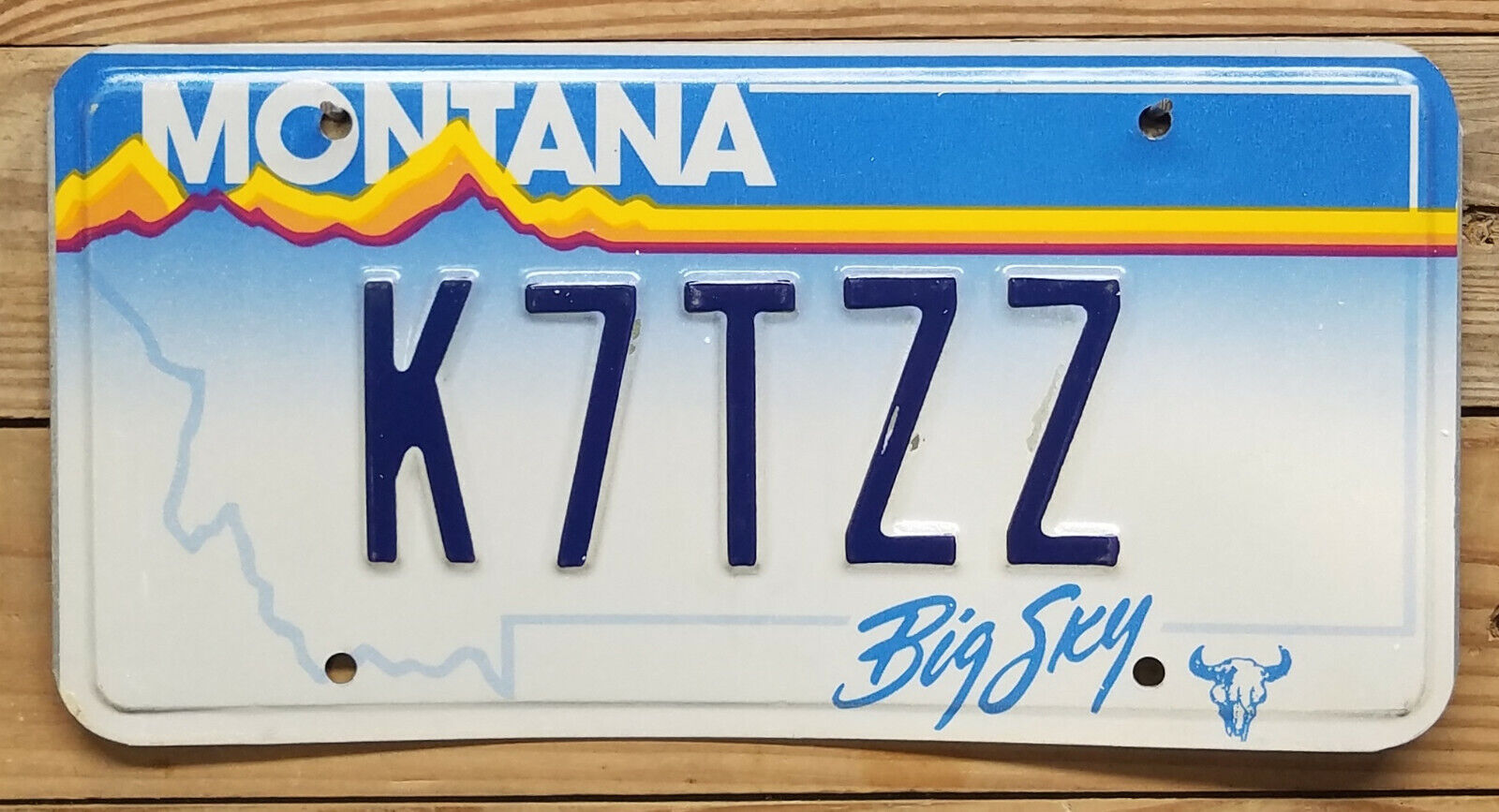 Montana Expired 1999 Amateur Radio(?) License Plate ~ K7TZZ ~ Embossed