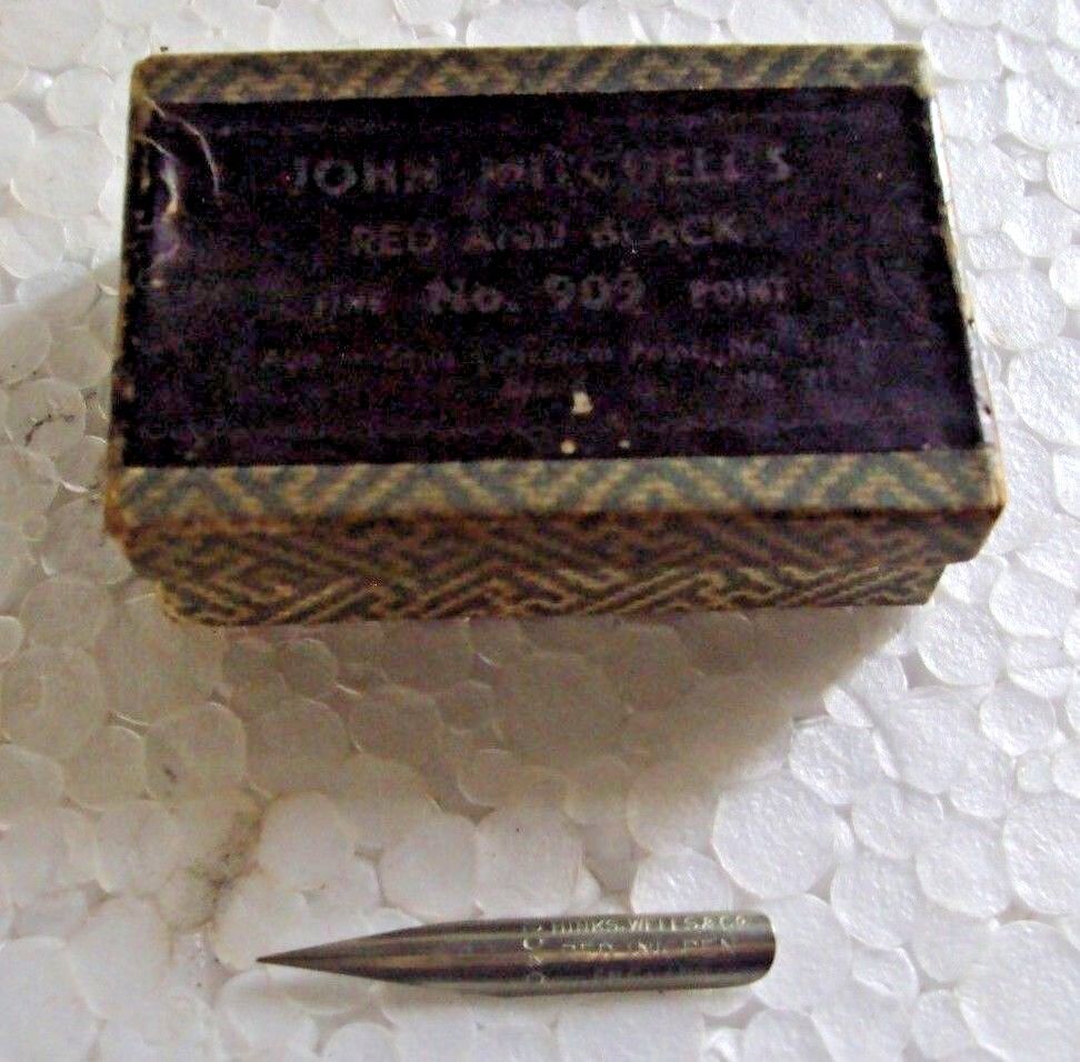 OLD 1 PC. HINKS.WELLS&CO.RED. INK PEN ENGLAND 2040 &JOHN MITCHELL BOX ENGLAND