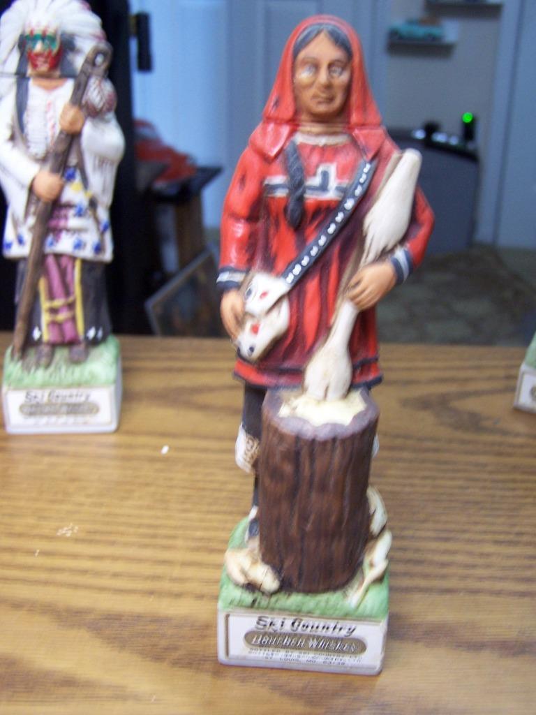 VINTAGE  Iroquois INDIAN Women Cooking Whiskey Decanter BY SKI COUNTRY 6