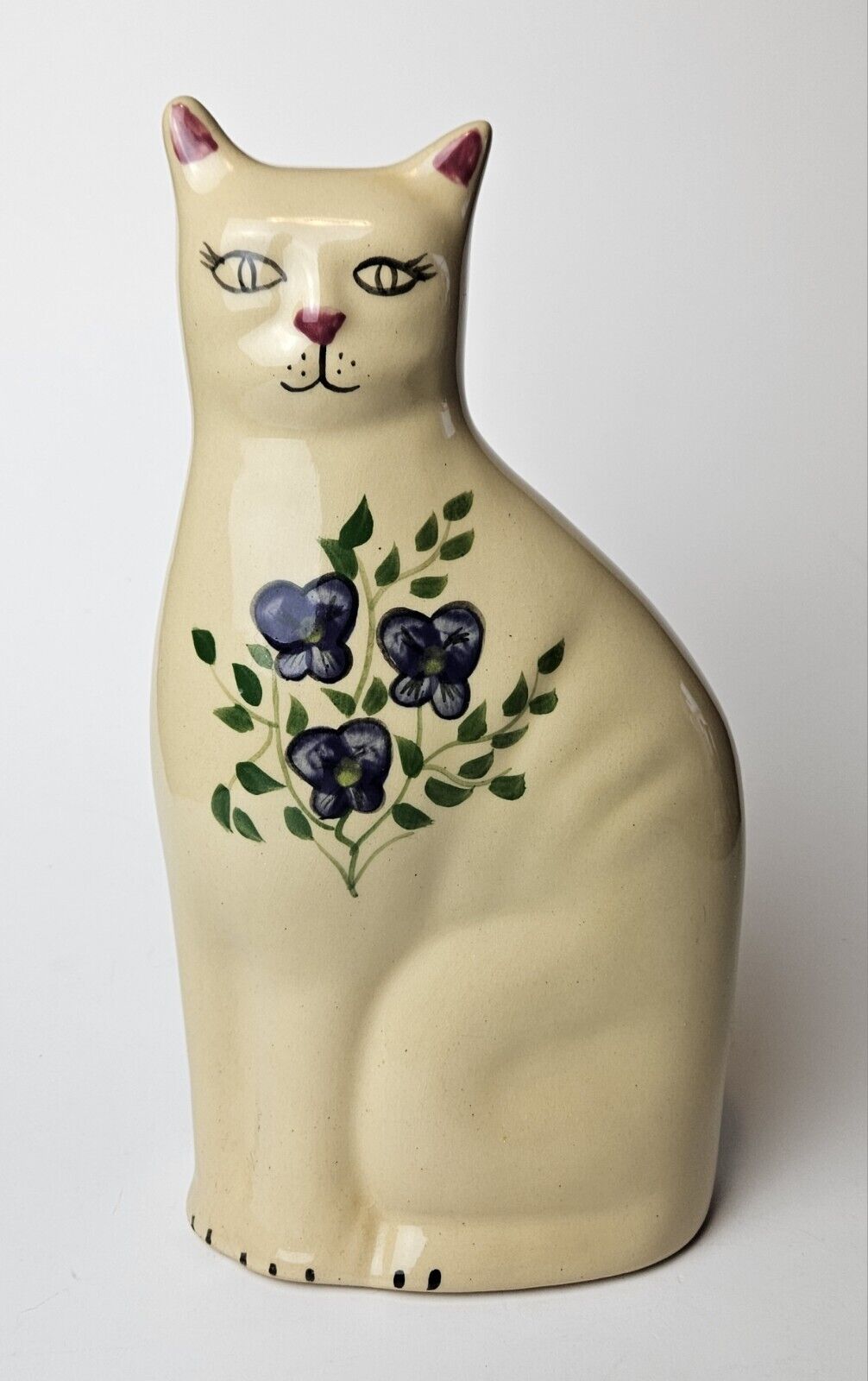 1999 ALPINE POTTERY ROSEVILLE OH HAND PAINTED CERAMIC CAT STATUE 10\