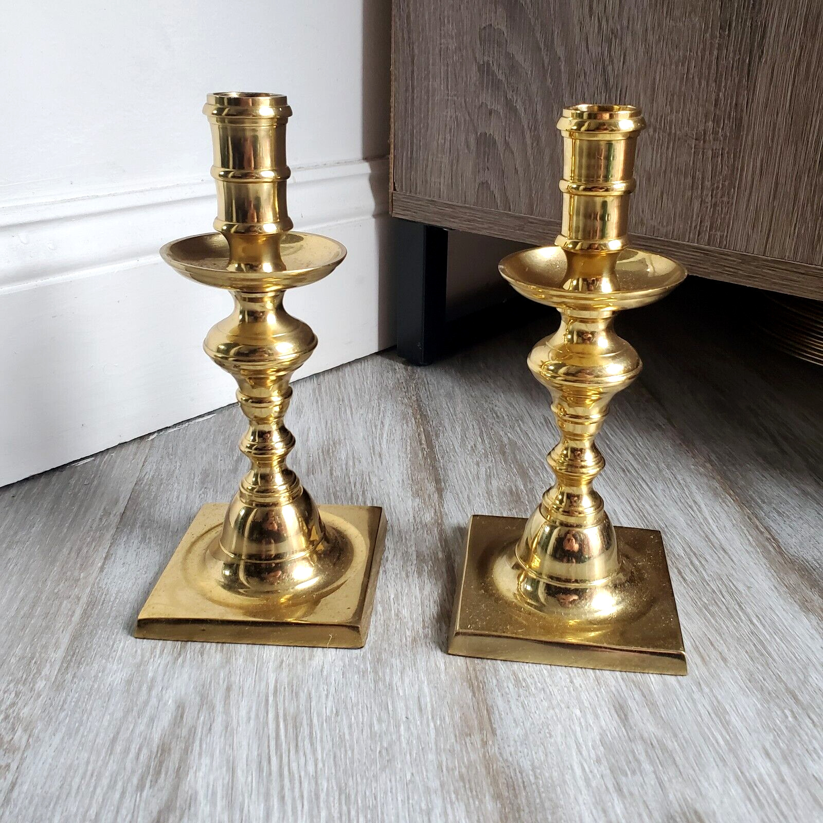 2 Vintage Brass Candlesticks Candle Holders Decor