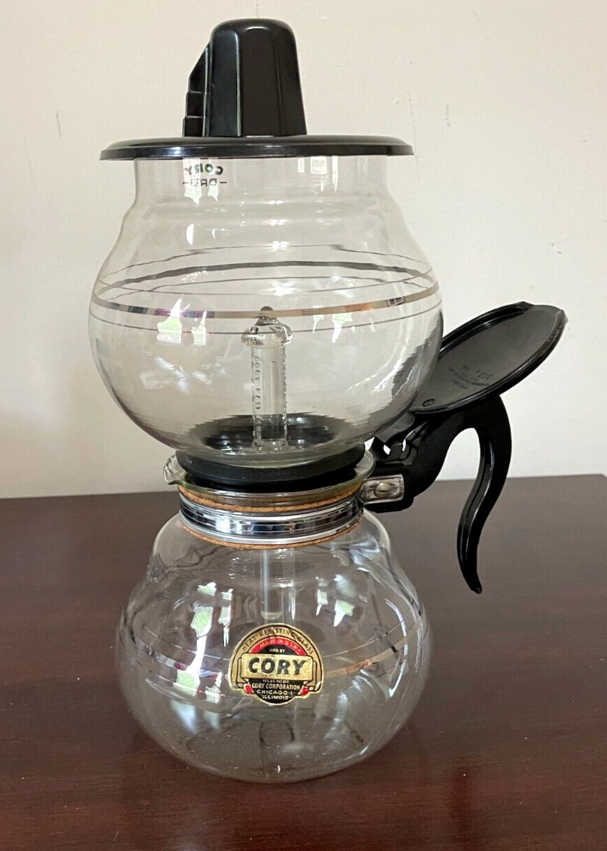 NEW Vintage Cory DRU Glass Vacuum Stove Top Percolator Coffee Pot Maker Brewer